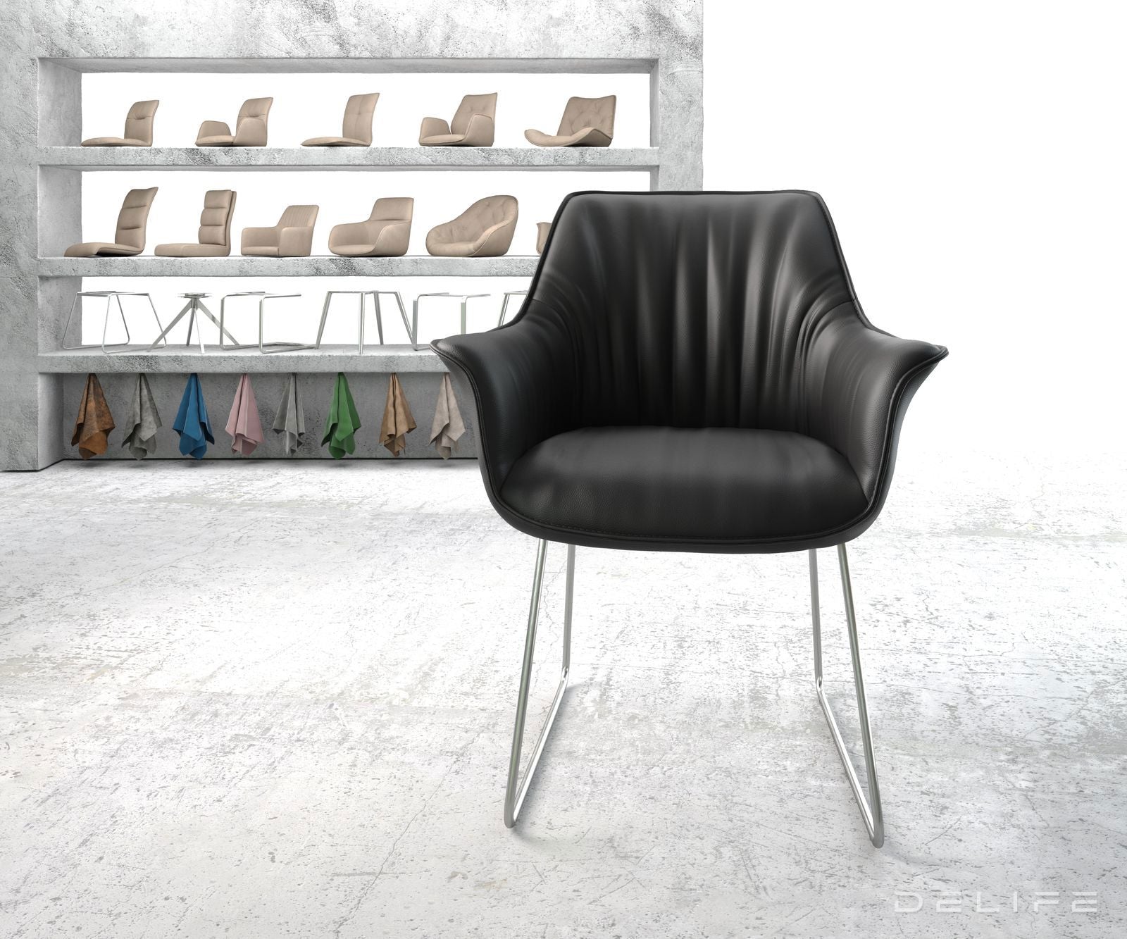 Blagovaonska stolica Keila, Materijal: Koža