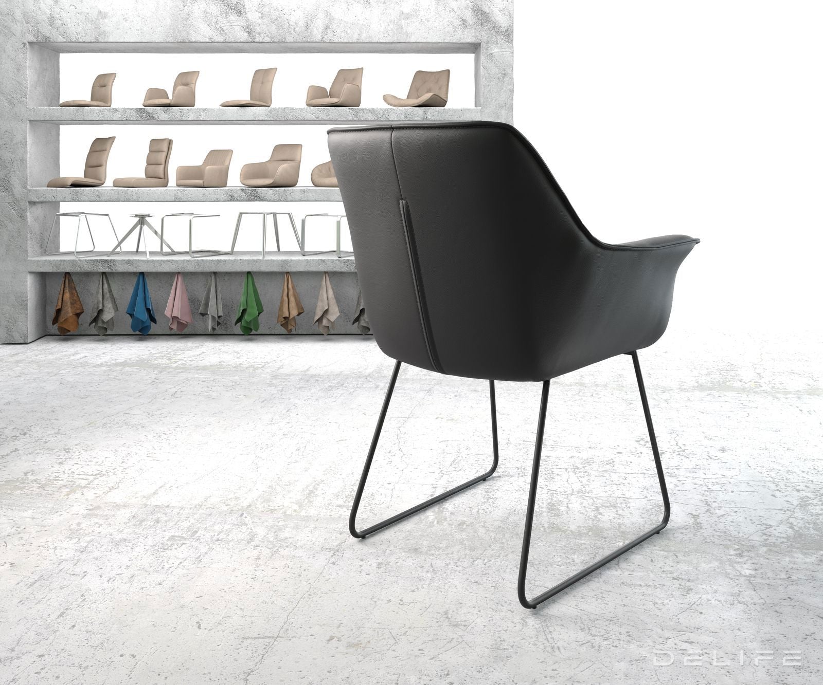 Blagovaonska stolica Keila, Materijal: Koža