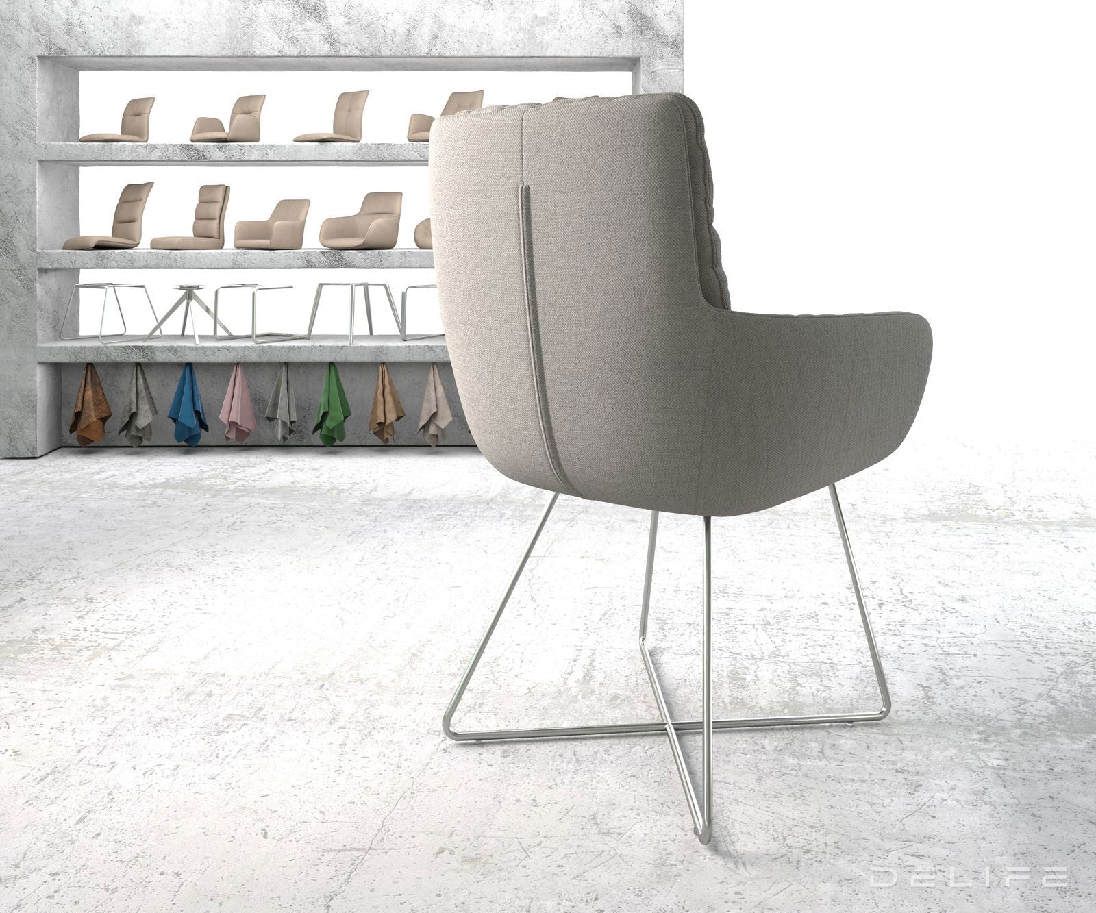 Blagovaonska stolica s rukonaslonom Abelia, Materijal: Ravno tkanje