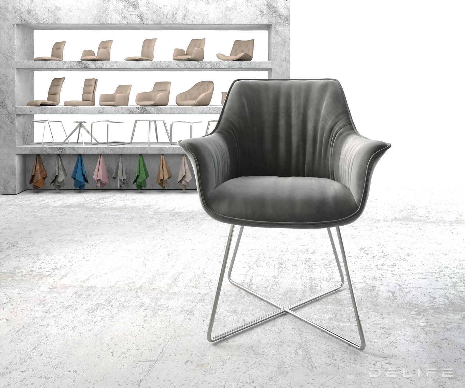 Blagovaonska stolica Keila, Materijal: Baršun