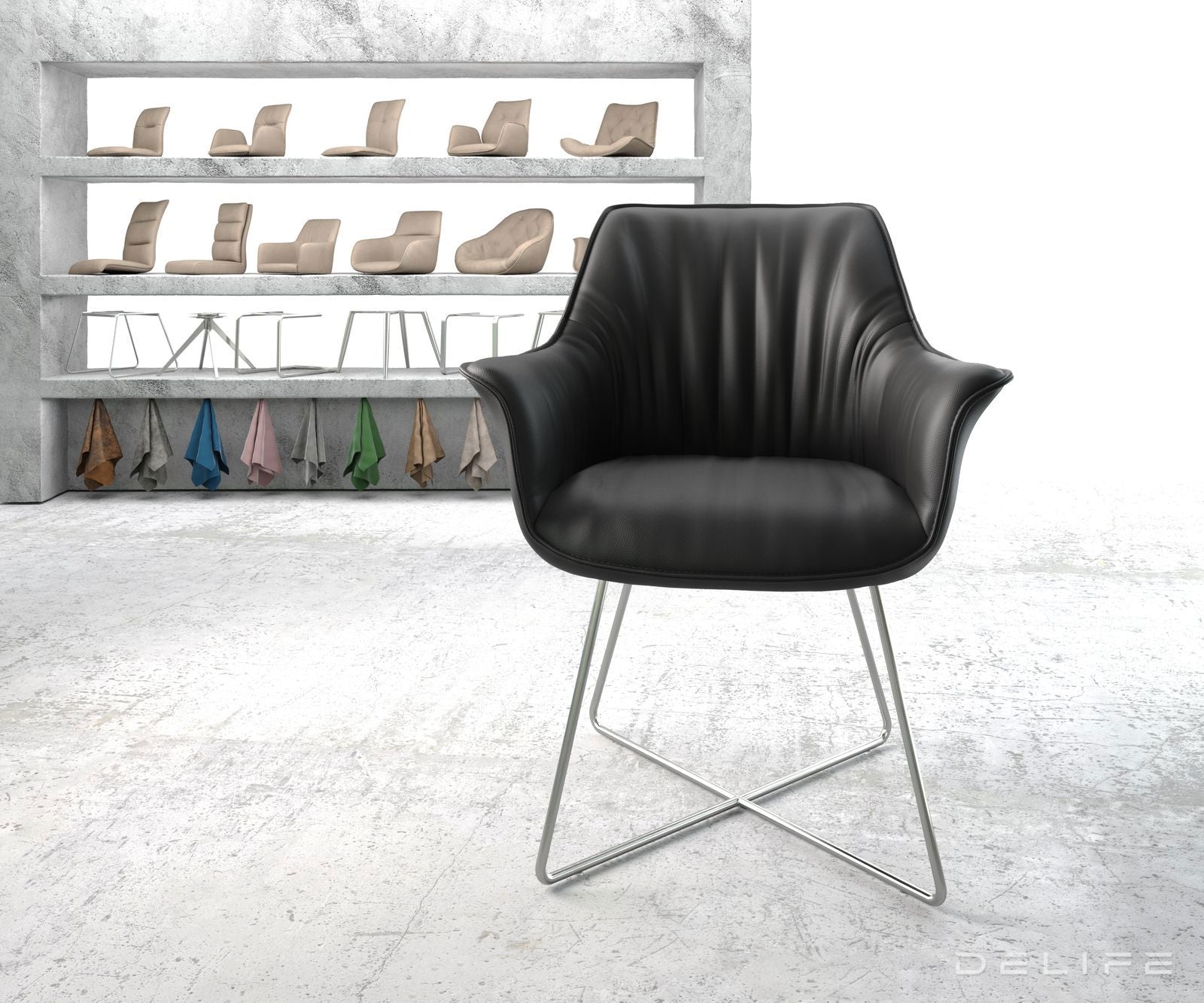 Blagovaonska stolica Keila, Materijal: Koža