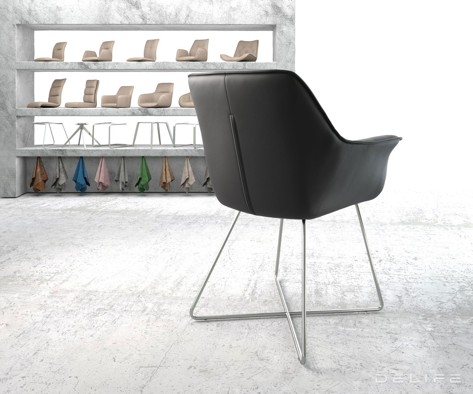 Blagovaonska stolica Keila, Materijal: Koža