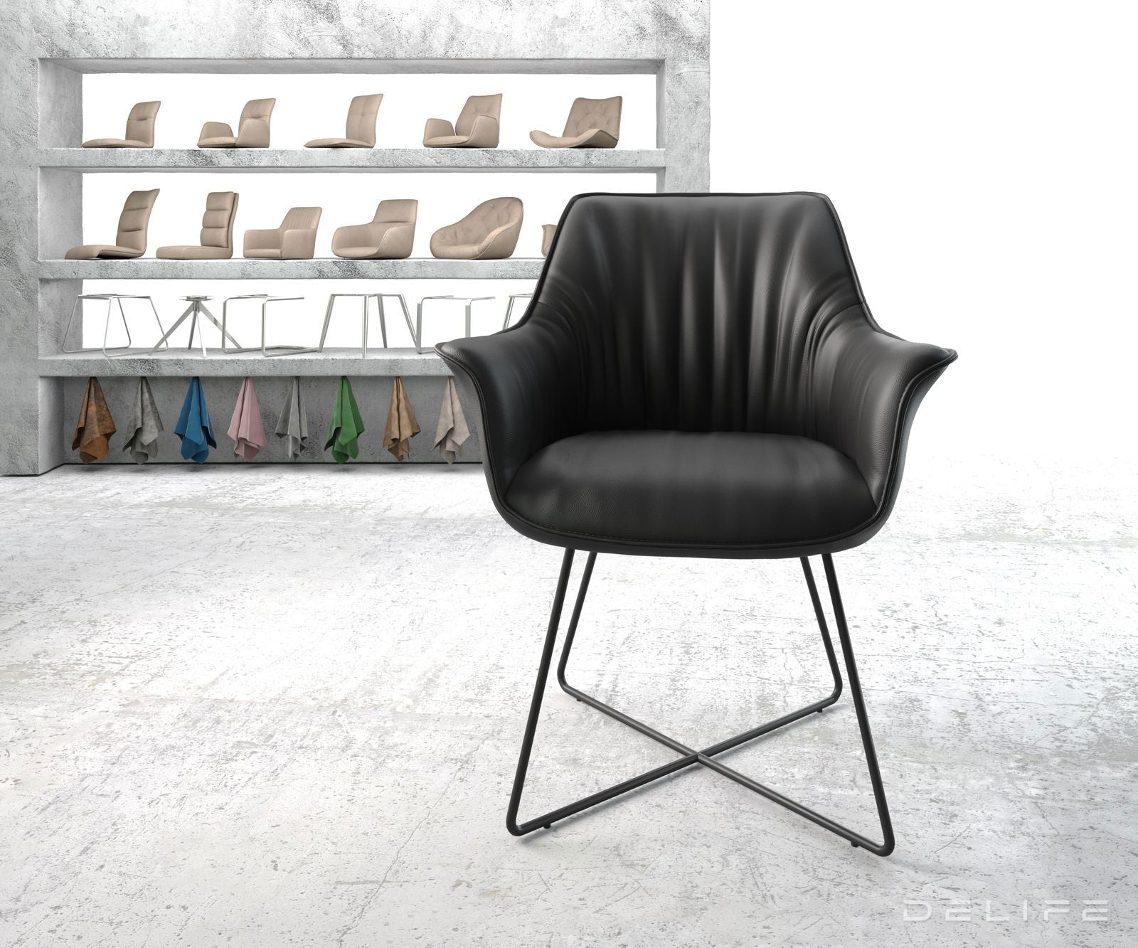 Blagovaonska stolica Keila, Materijal: Koža