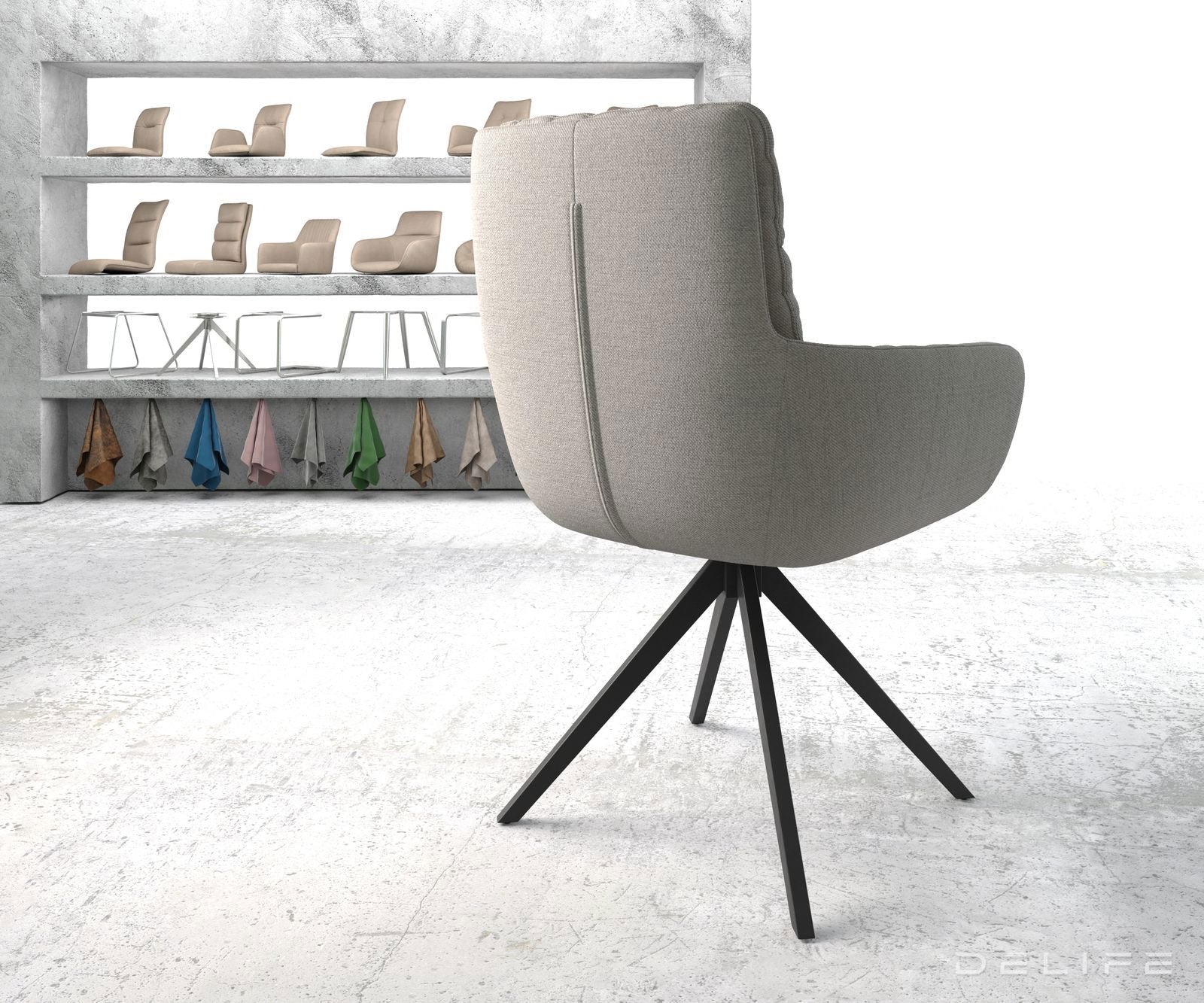 Blagovaonska stolica s rukonaslonom Abelia, Materijal: Ravno tkanje