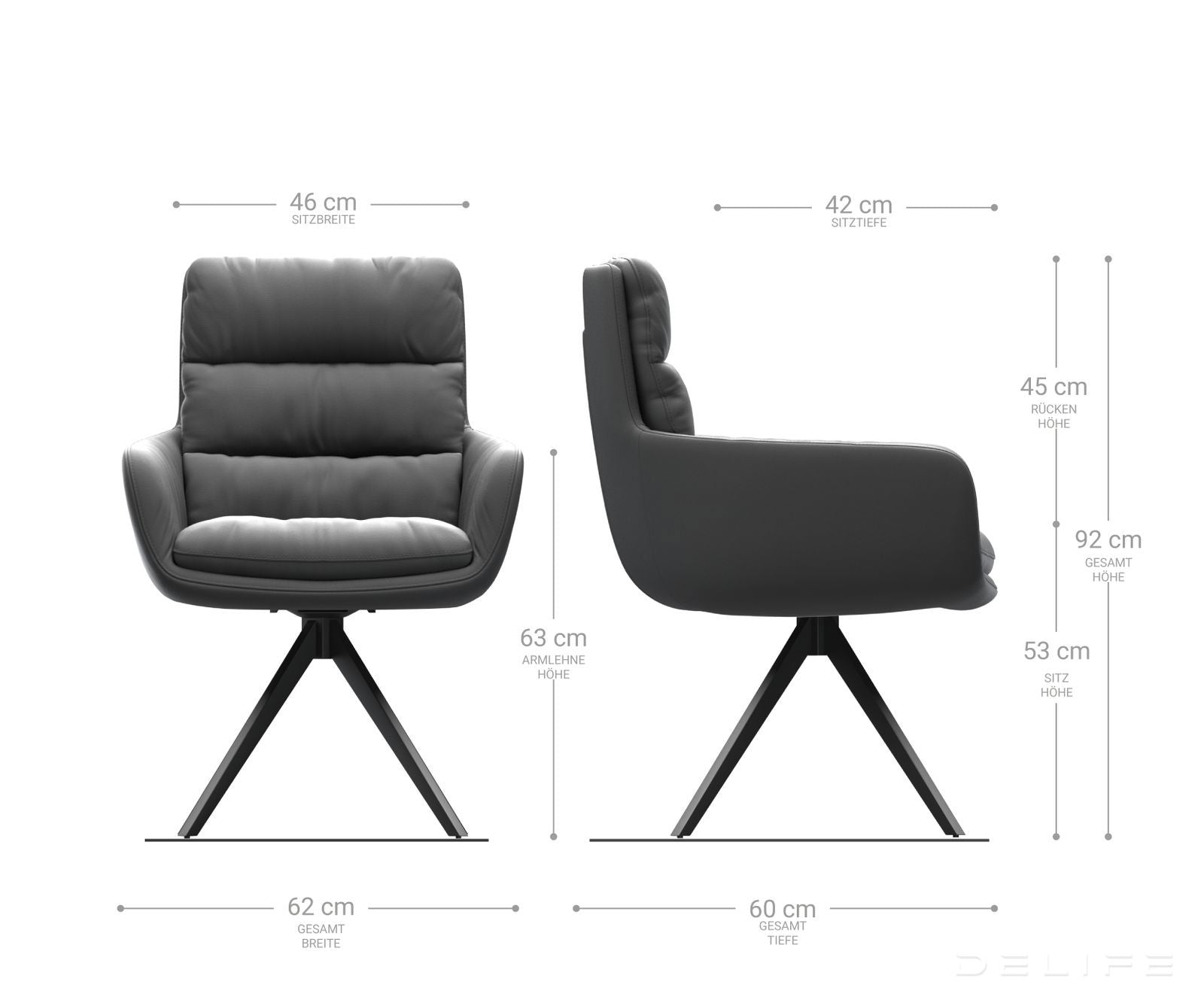 Blagovaonska stolica s rukonaslonom Abelia, Materijal: Ravno tkanje