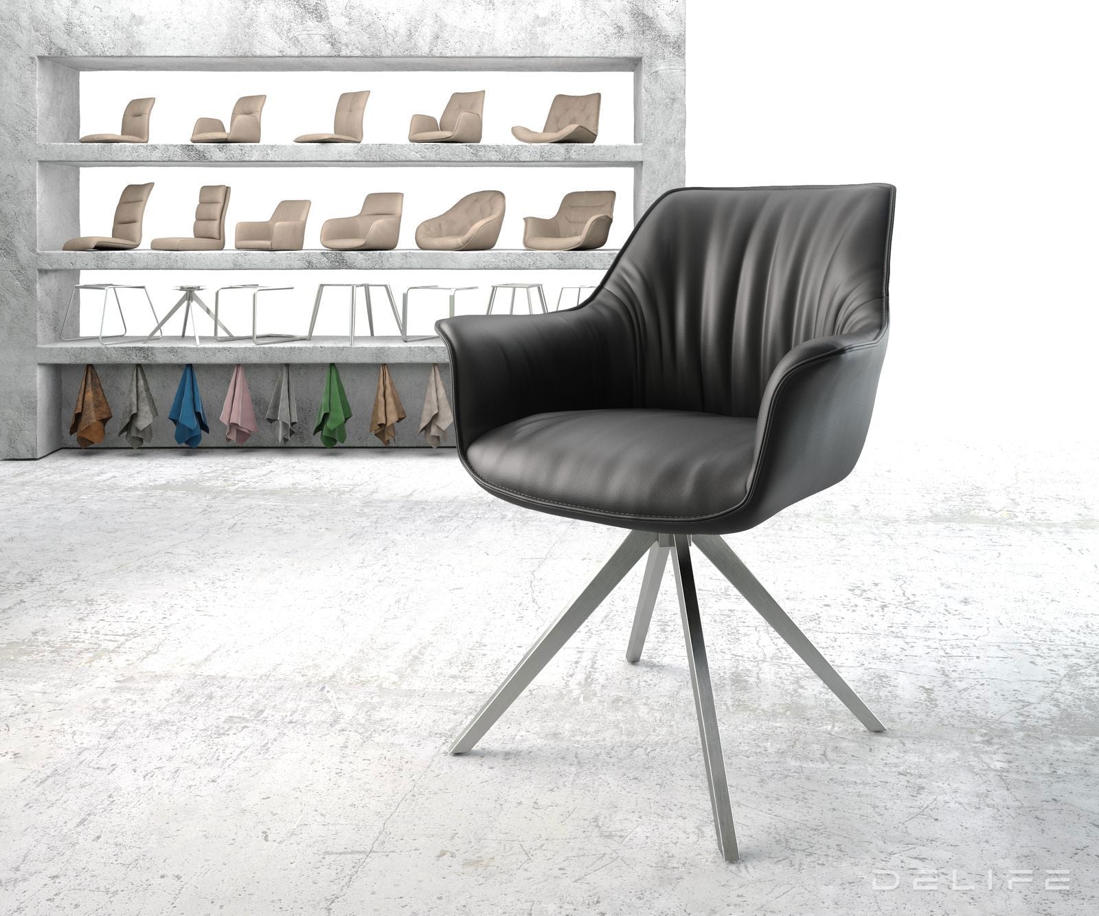 Blagovaonska stolica Keila, Materijal: Koža