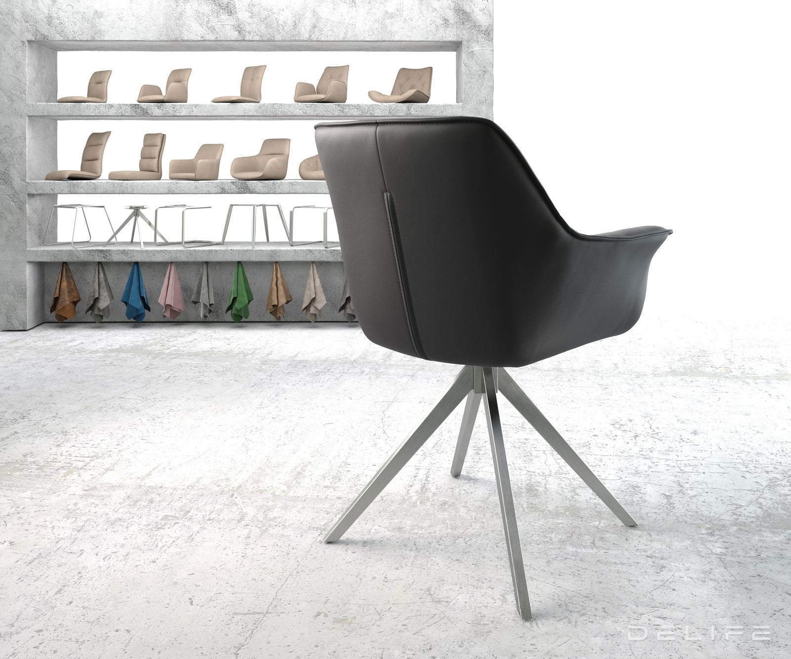 Blagovaonska stolica Keila, Materijal: Koža