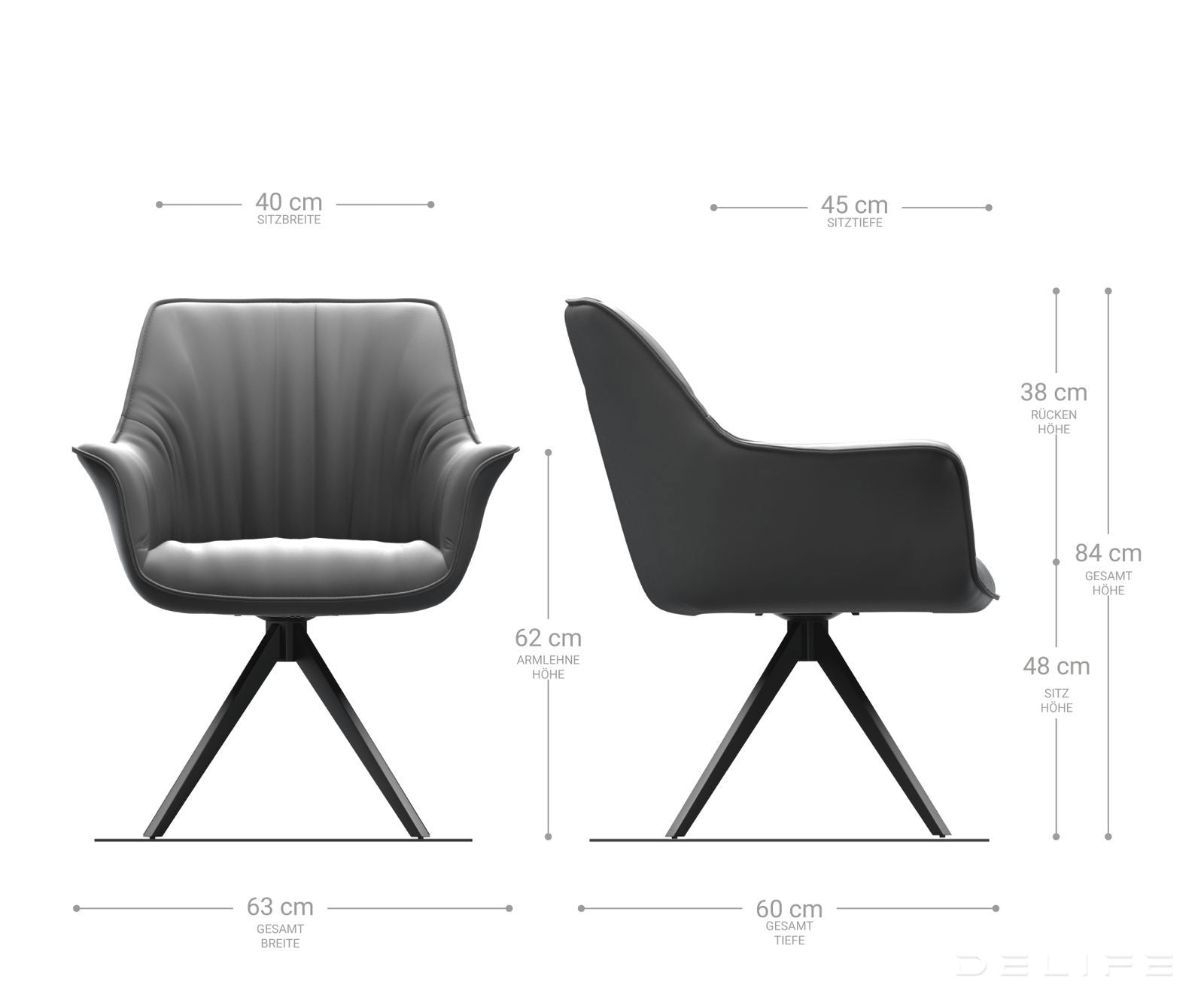 Blagovaonska stolica Keila, Materijal: Koža