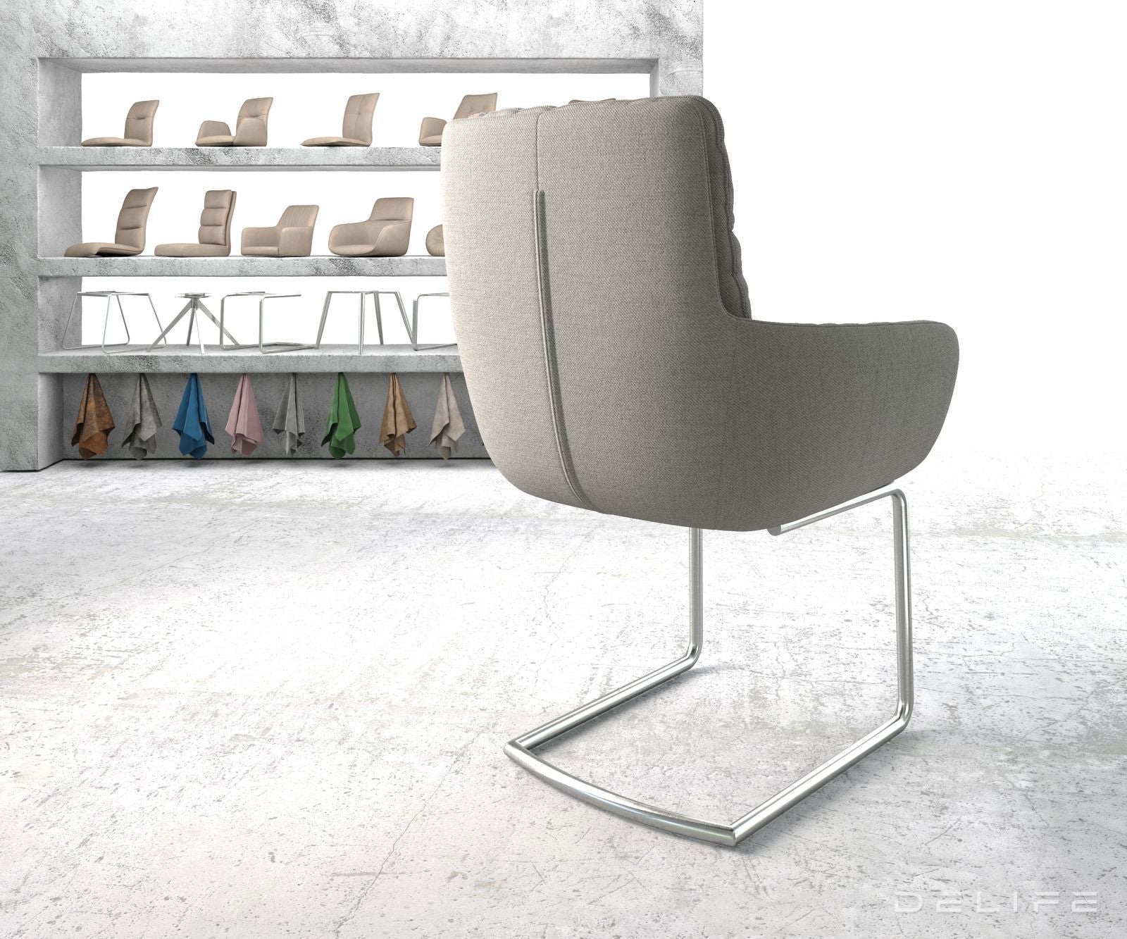 Blagovaonska stolica s rukonaslonom Abelia, Materijal: Ravno tkanje