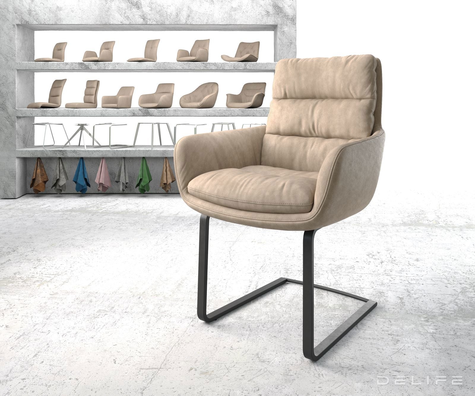 Blagovaonska stolica Abelia s rukonaslonom, Materijal: Mikrofibra