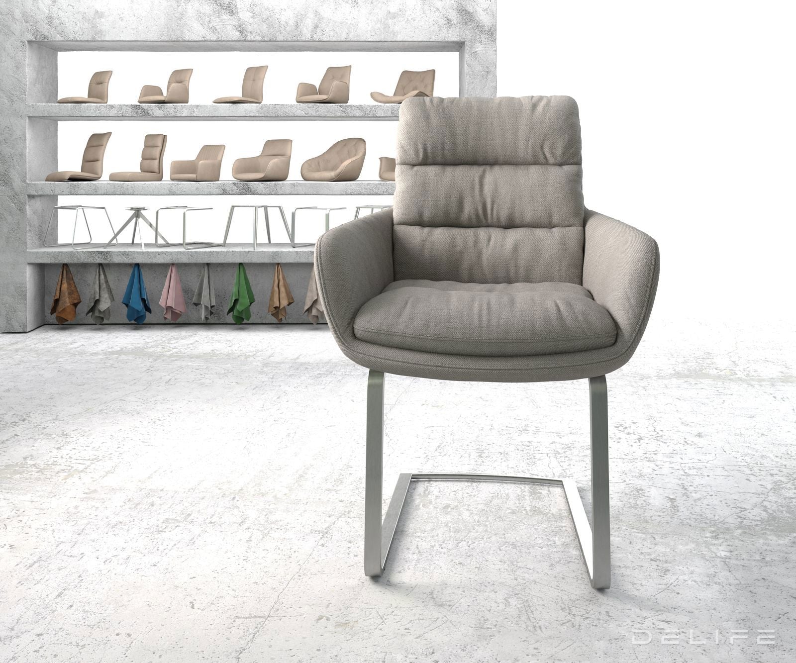 Blagovaonska stolica s rukonaslonom Abelia, Materijal: Ravno tkanje