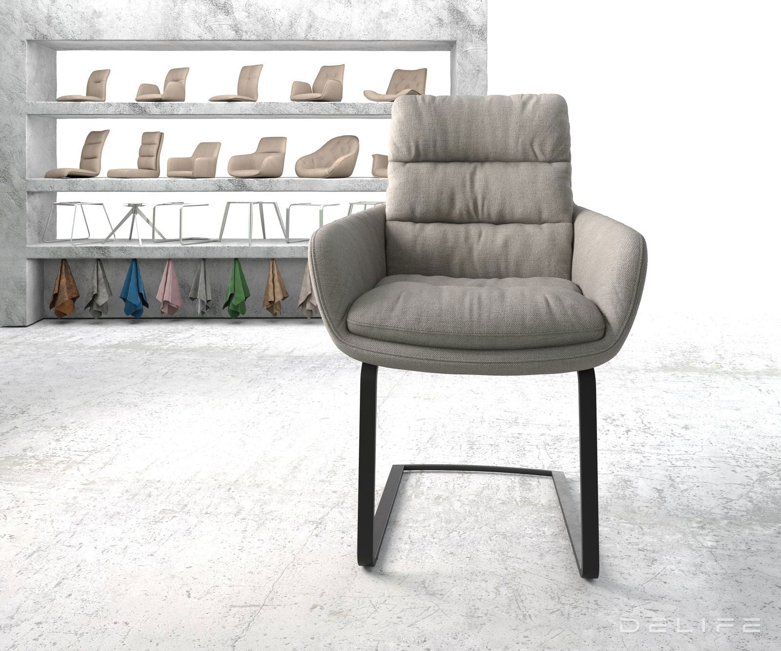 Blagovaonska stolica s rukonaslonom Abelia, Materijal: Ravno tkanje