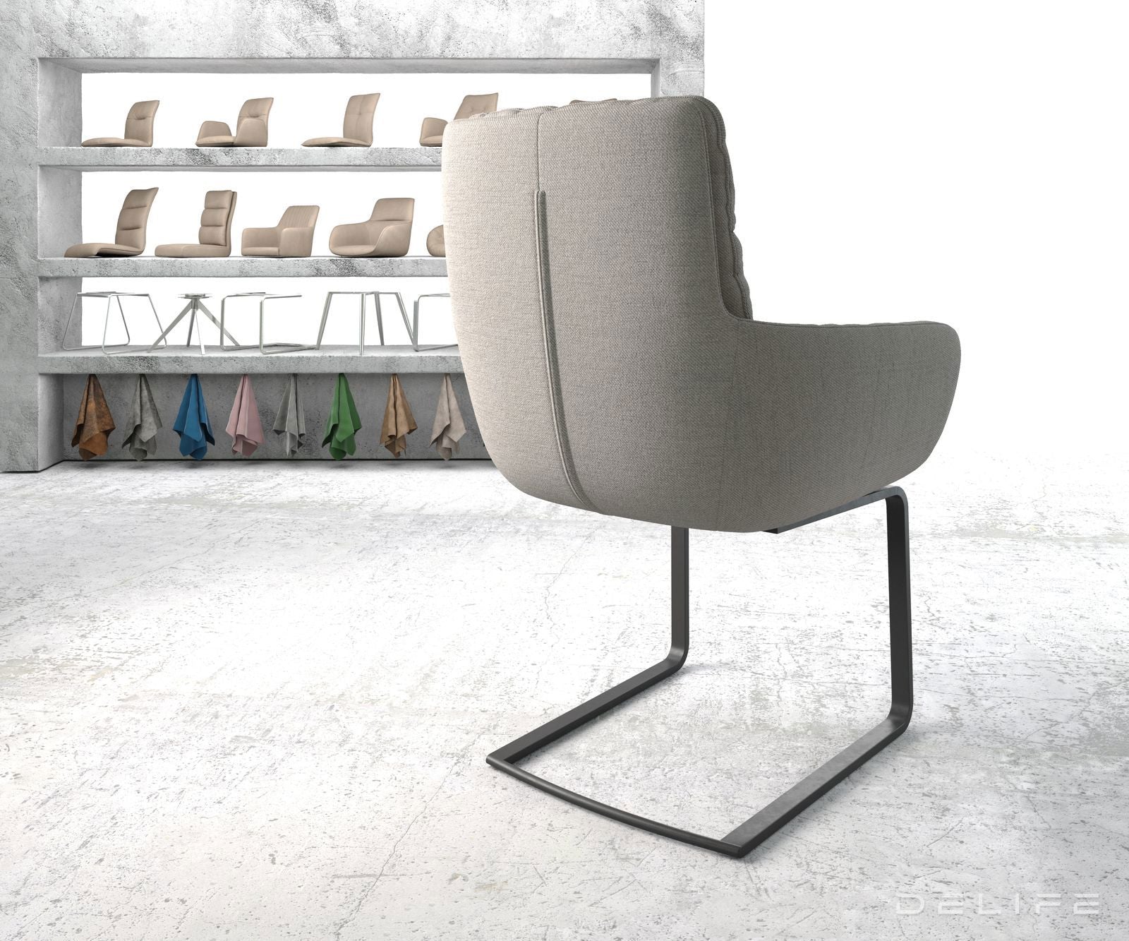 Blagovaonska stolica s rukonaslonom Abelia, Materijal: Ravno tkanje