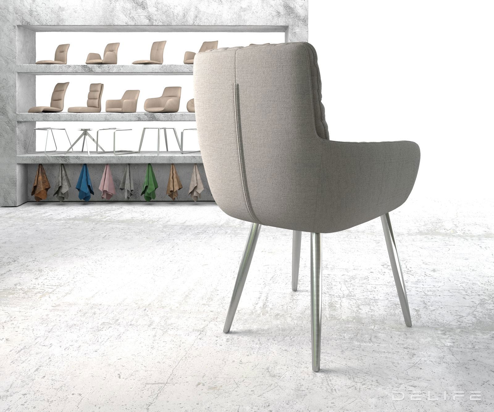 Blagovaonska stolica s rukonaslonom Abelia, Materijal: Ravno tkanje