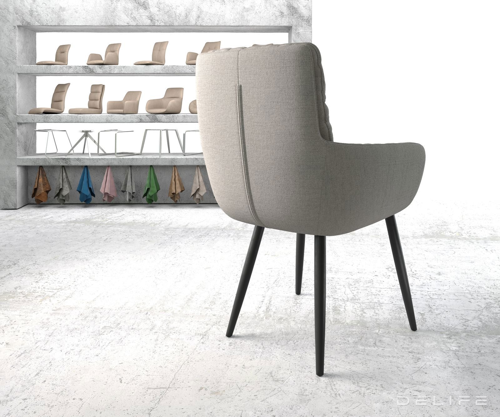 Blagovaonska stolica s rukonaslonom Abelia, Materijal: Ravno tkanje