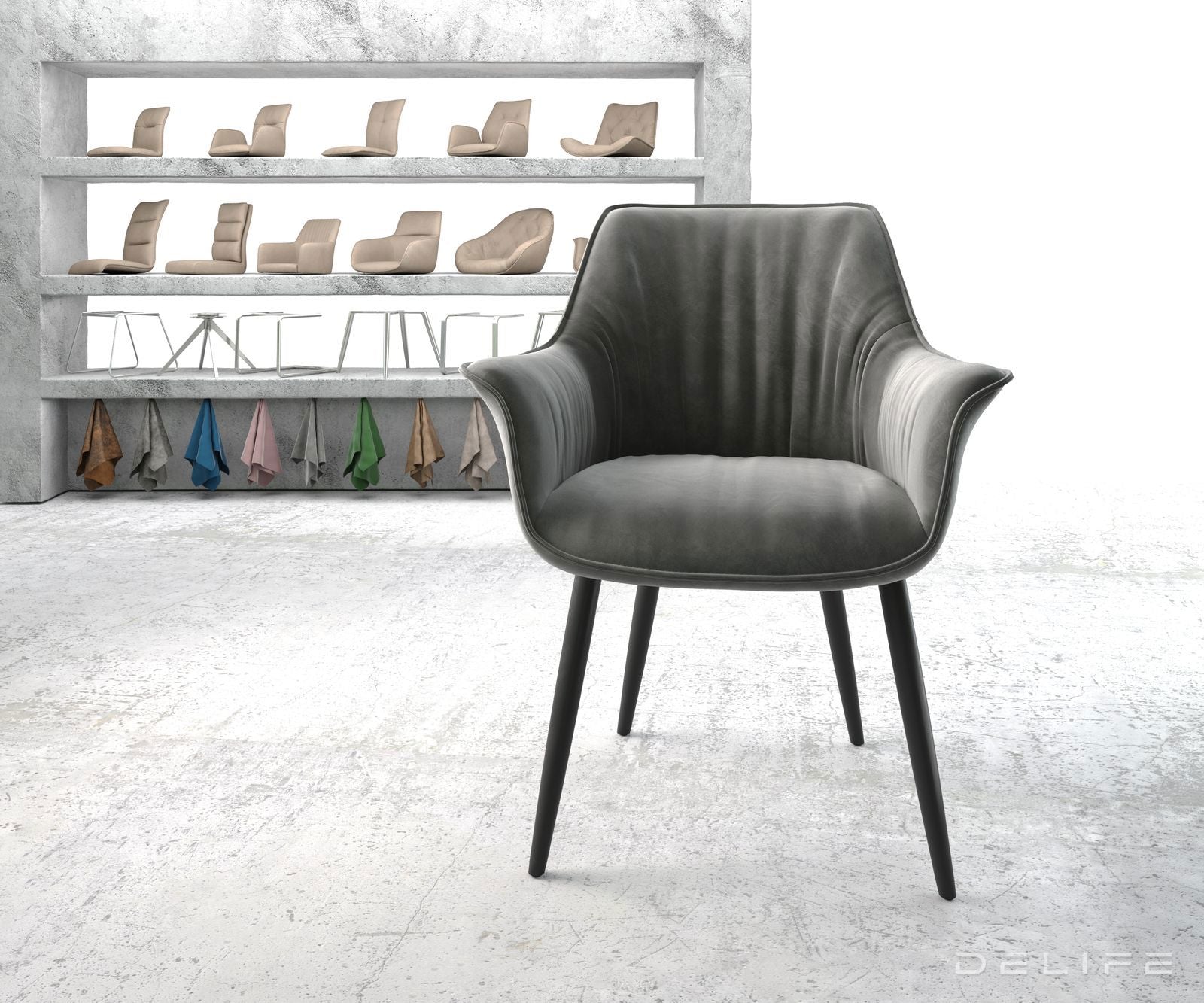 Blagovaonska stolica Keila, Materijal: Baršun