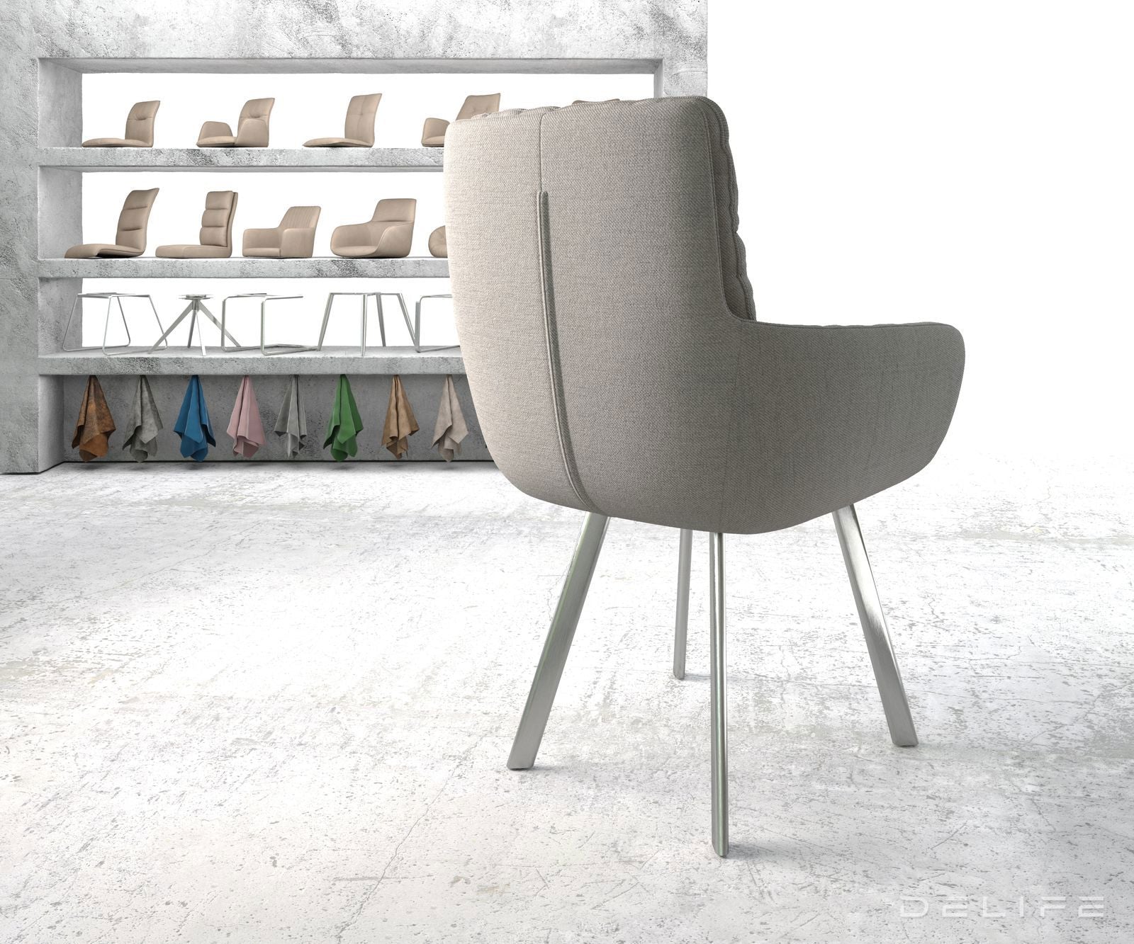 Blagovaonska stolica s rukonaslonom Abelia, Materijal: Ravno tkanje