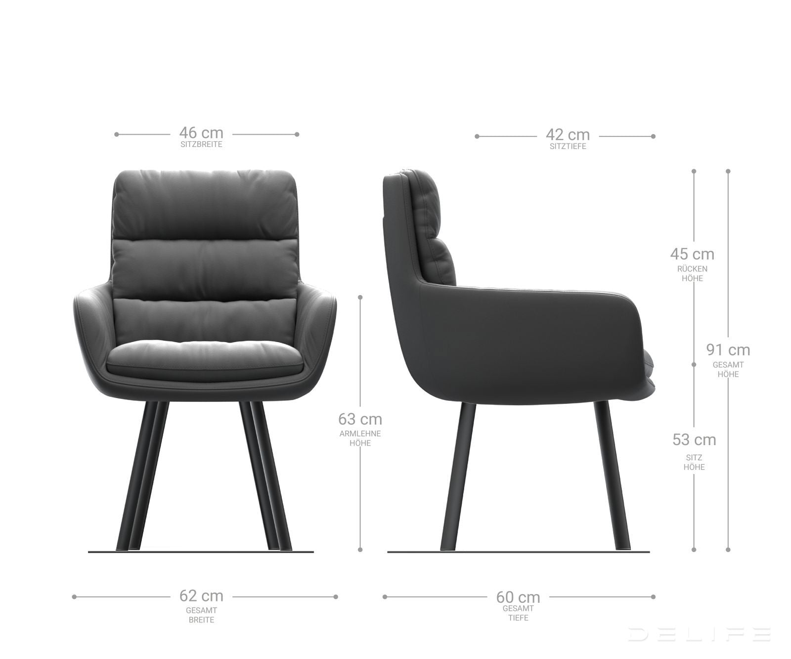 Blagovaonska stolica s rukonaslonom Abelia, Materijal: Ravno tkanje