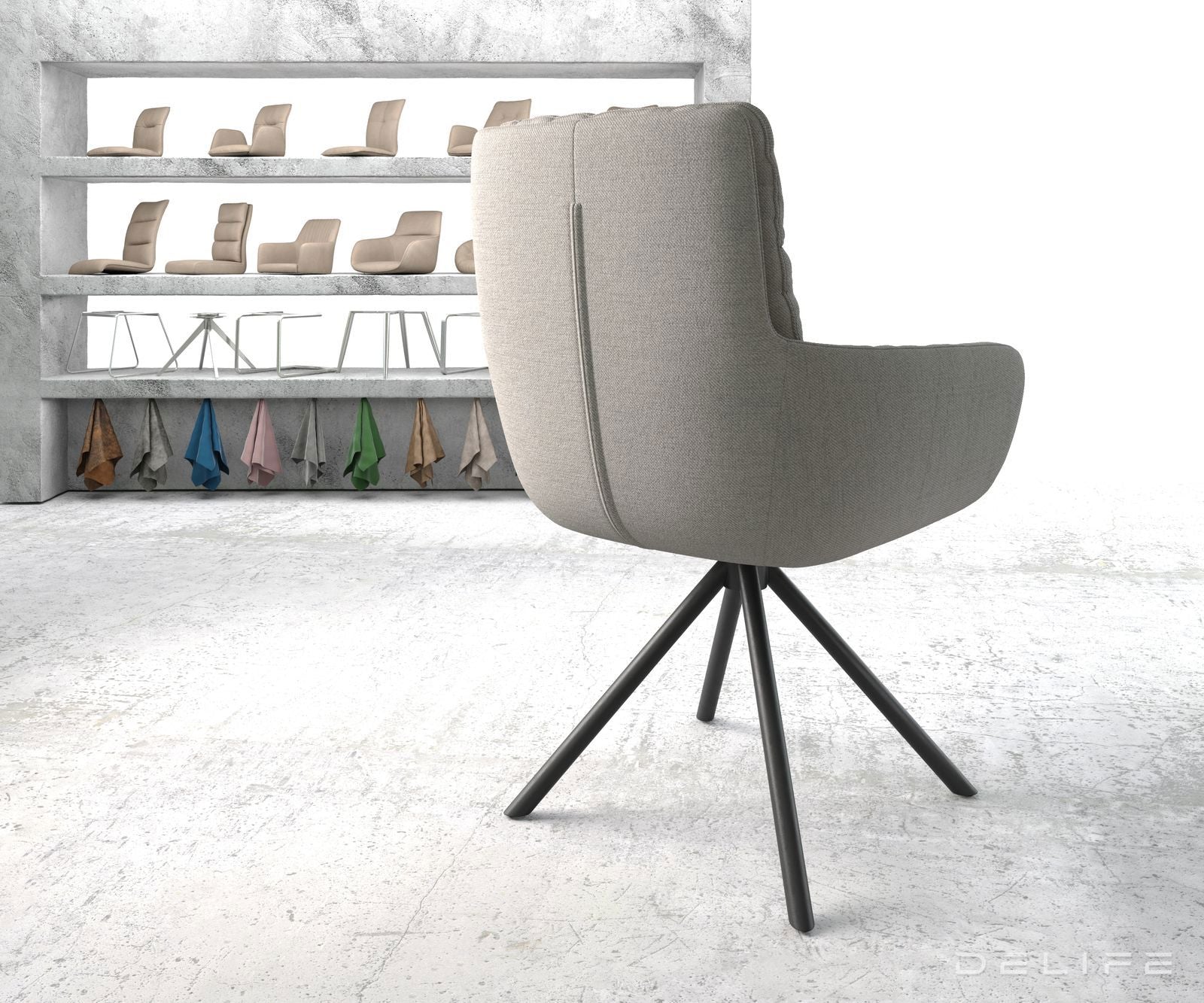 Blagovaonska stolica s rukonaslonom Abelia, Materijal: Ravno tkanje