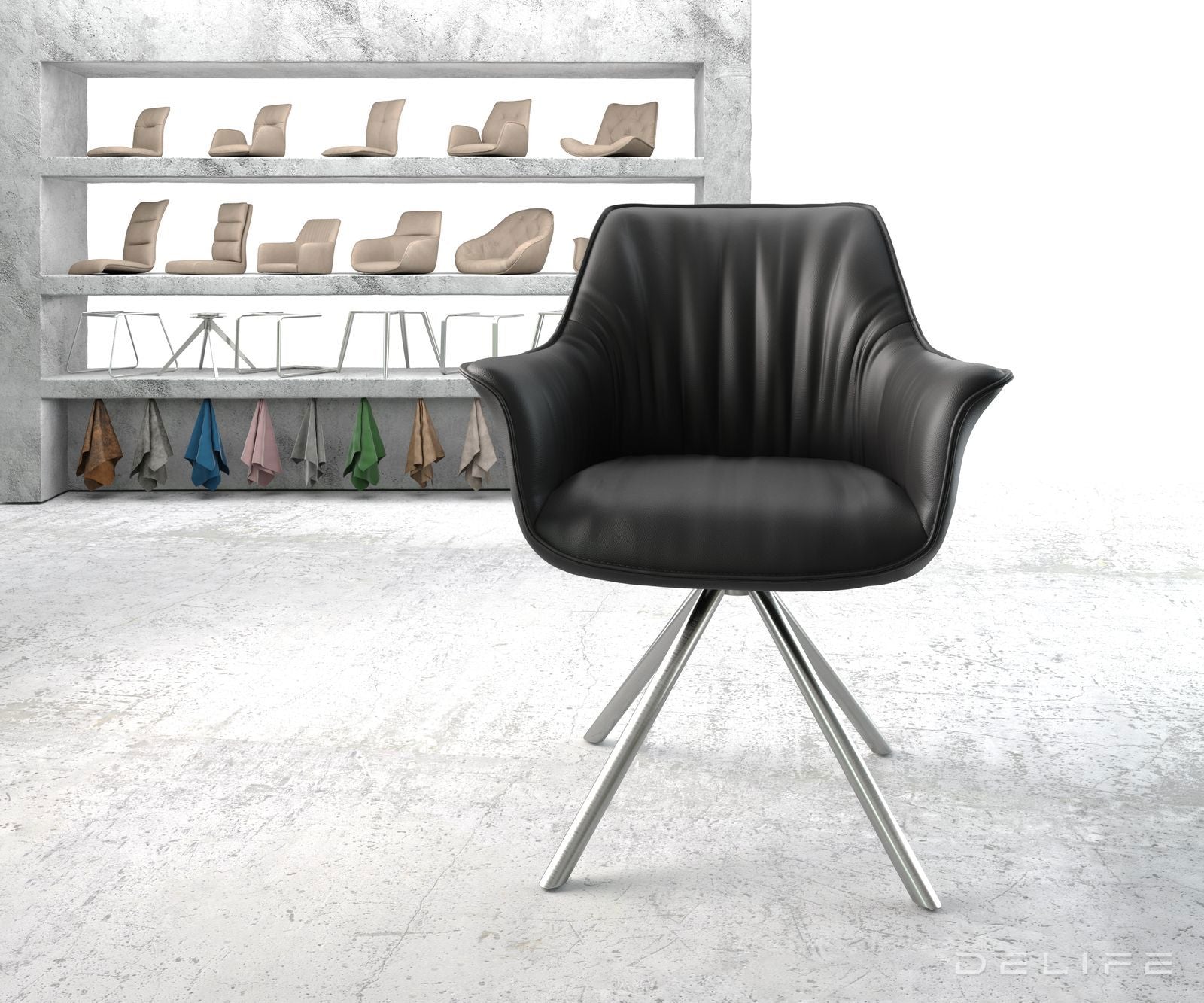 Blagovaonska stolica Keila, Materijal: Koža