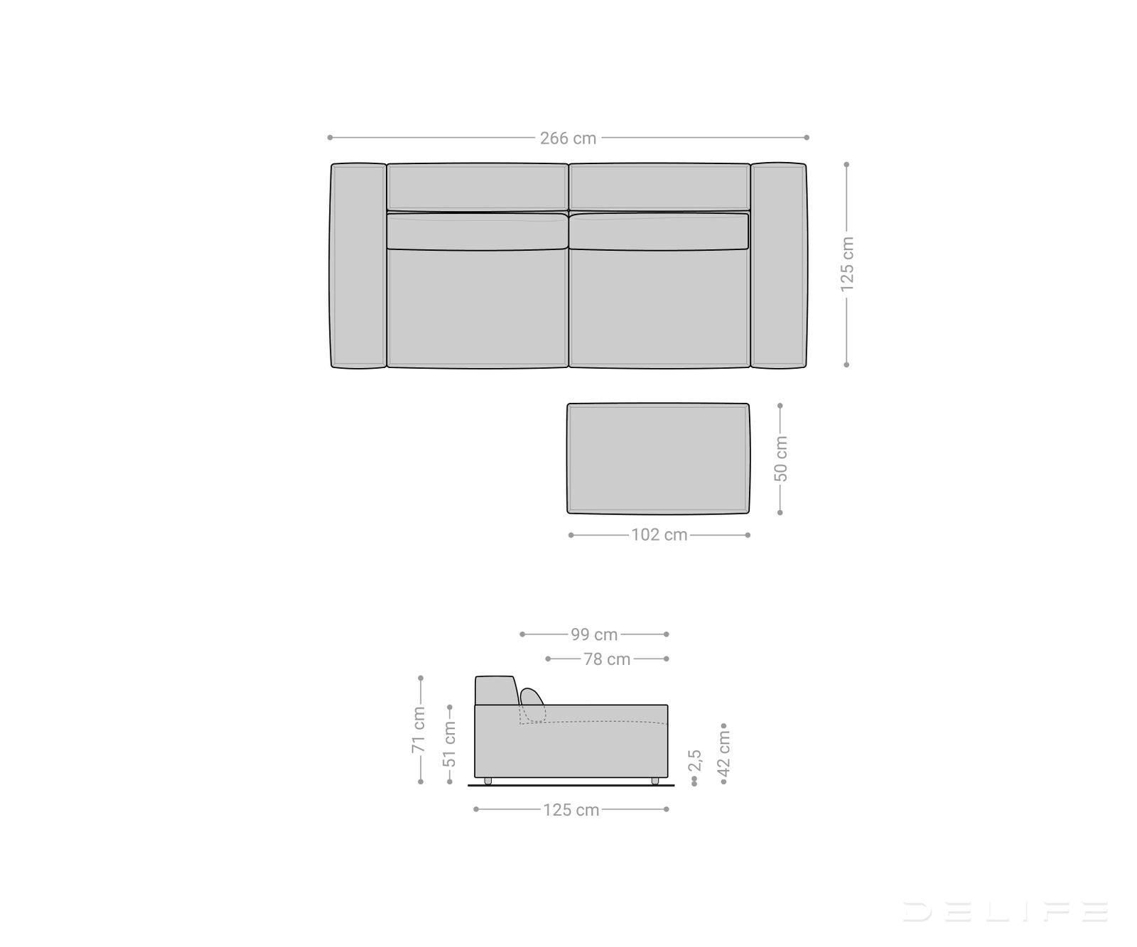 Sofa Sirpio XL 270x130cm, Materijal: Mikrofibra