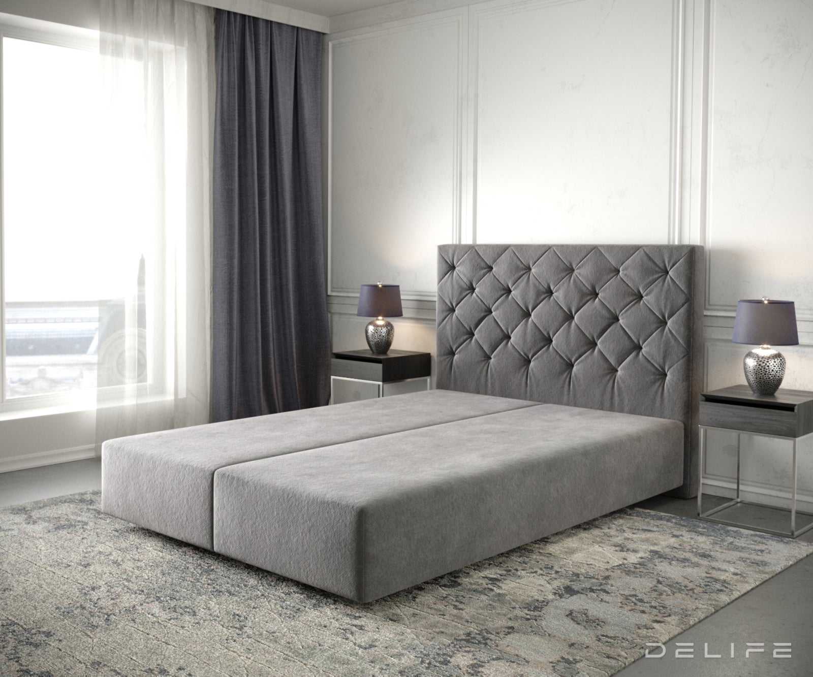 Box spring okvir Dream-Great, Chesterfield prošiv - Mikrofibra