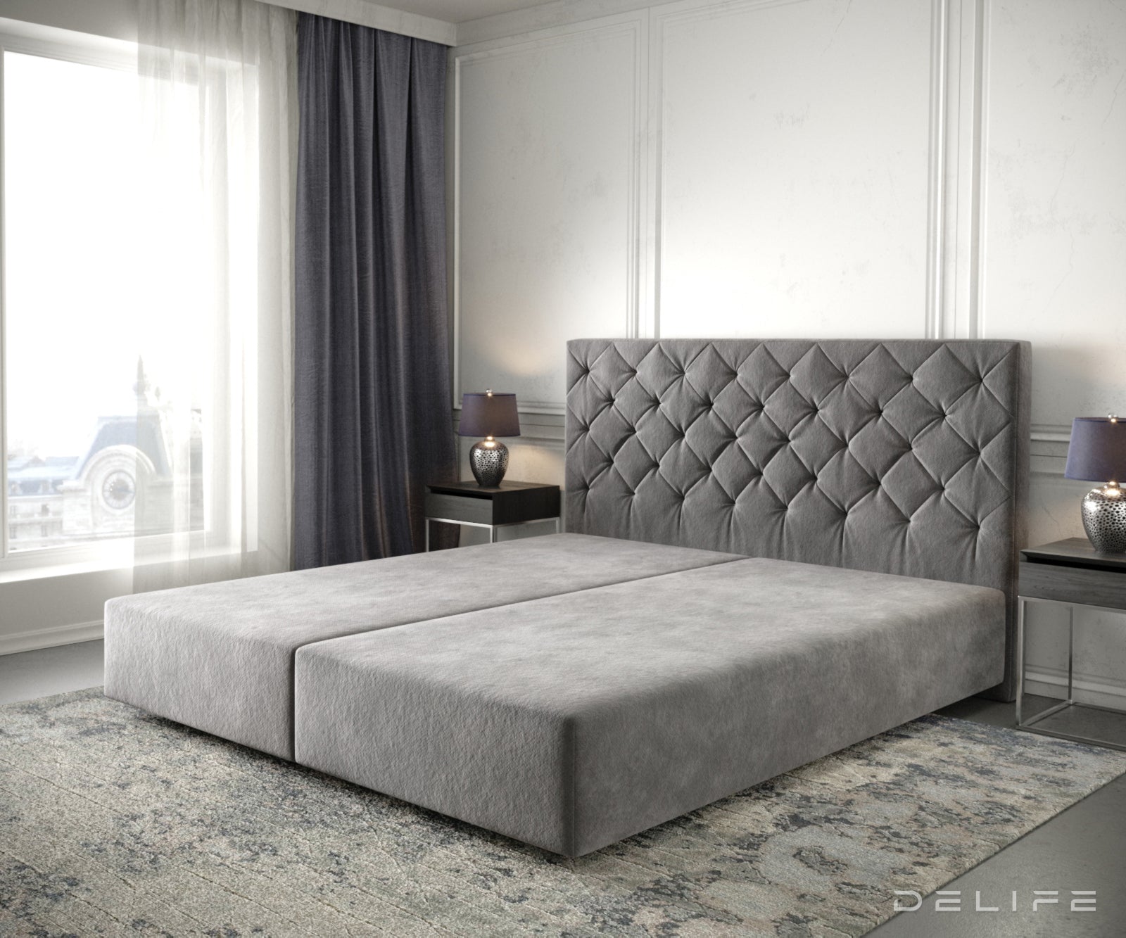Box spring okvir Dream-Great, Chesterfield prošiv - Mikrofibra