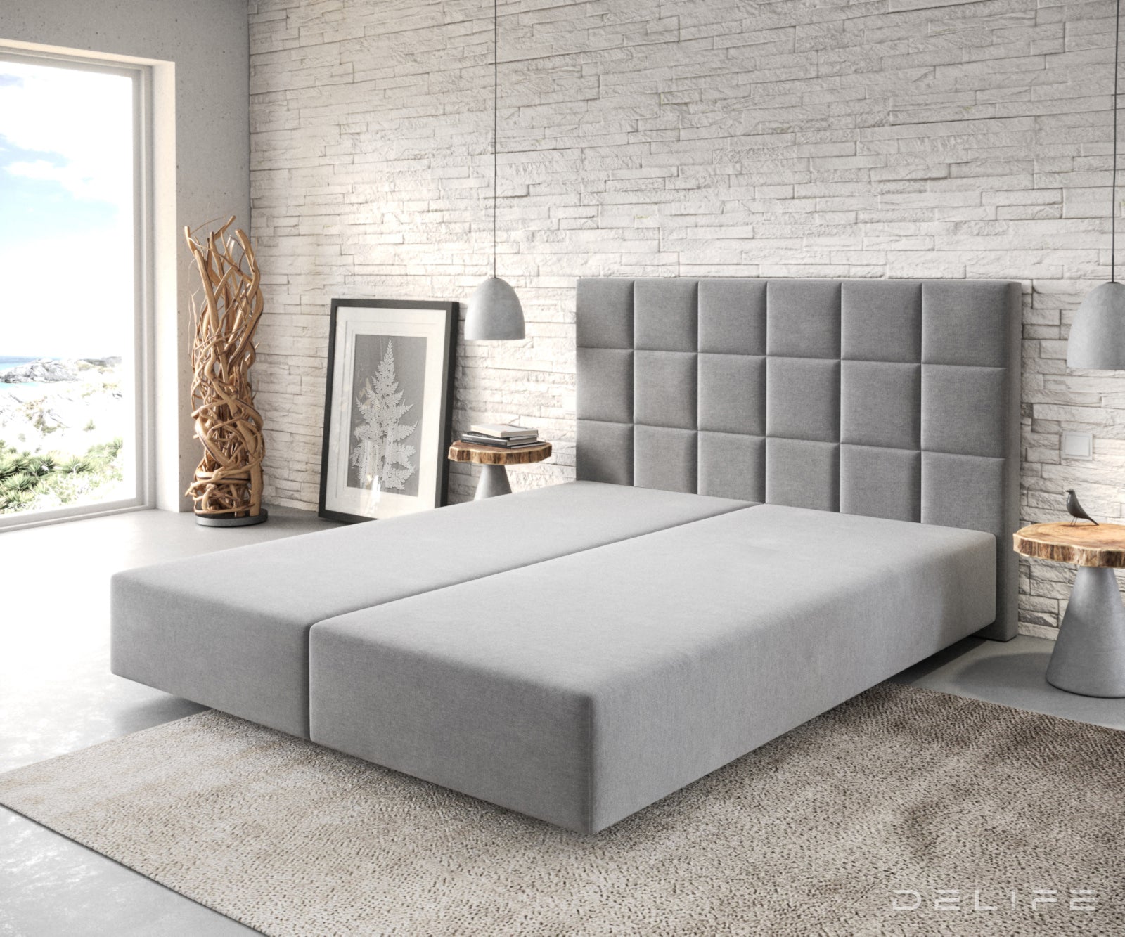 Box spring okvir Dream-Fine, Kvadratni prošiv - Mikrofibra
