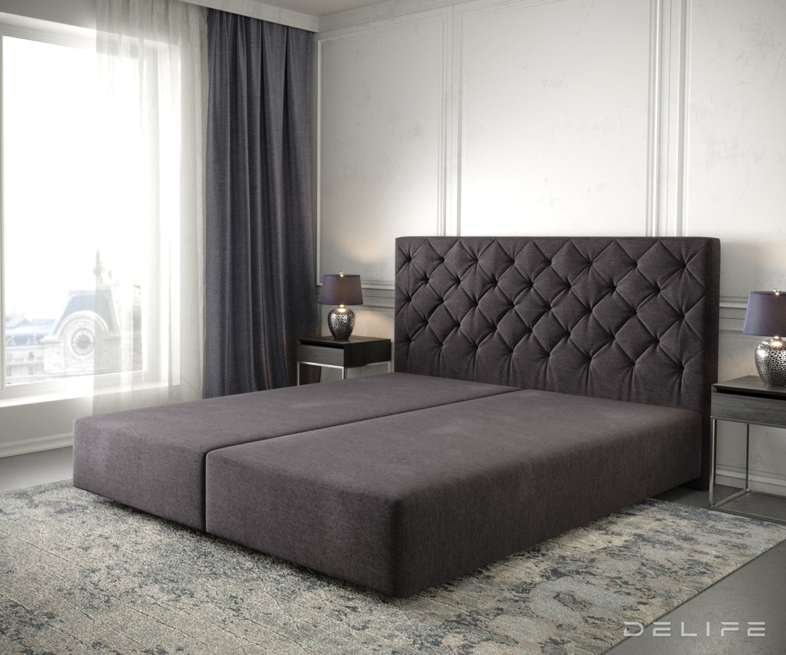 Box spring okvir Dream-Great, Chesterfield prošiv - Mikrofibra