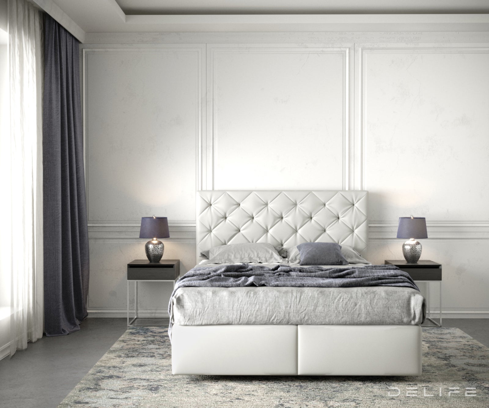 Box spring krevet Dream-Great s madracem i nadmadracem - Chesterfield prošiv - Umjetna koža