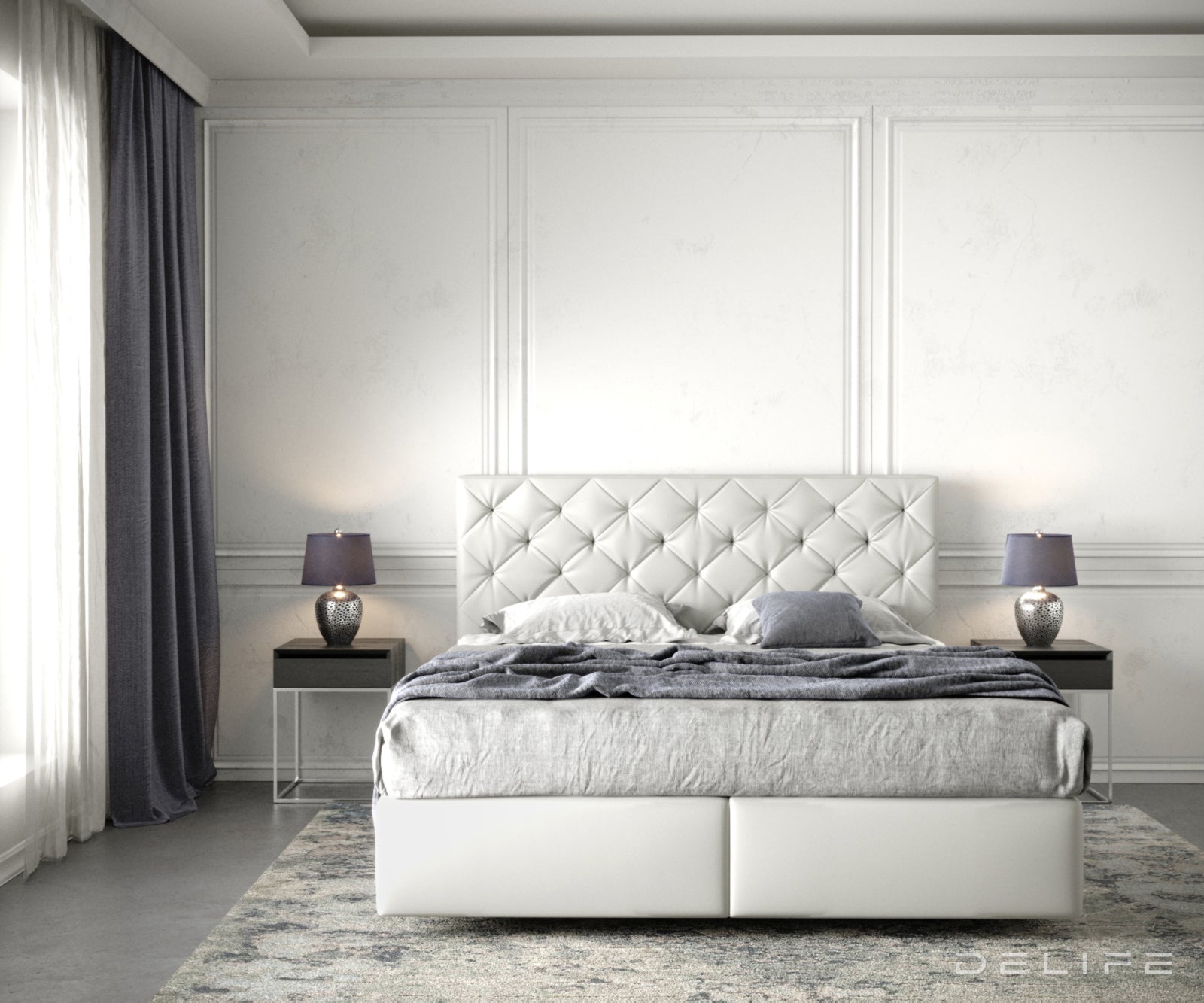 Box spring krevet Dream-Great s madracem i nadmadracem - Chesterfield prošiv - Umjetna koža