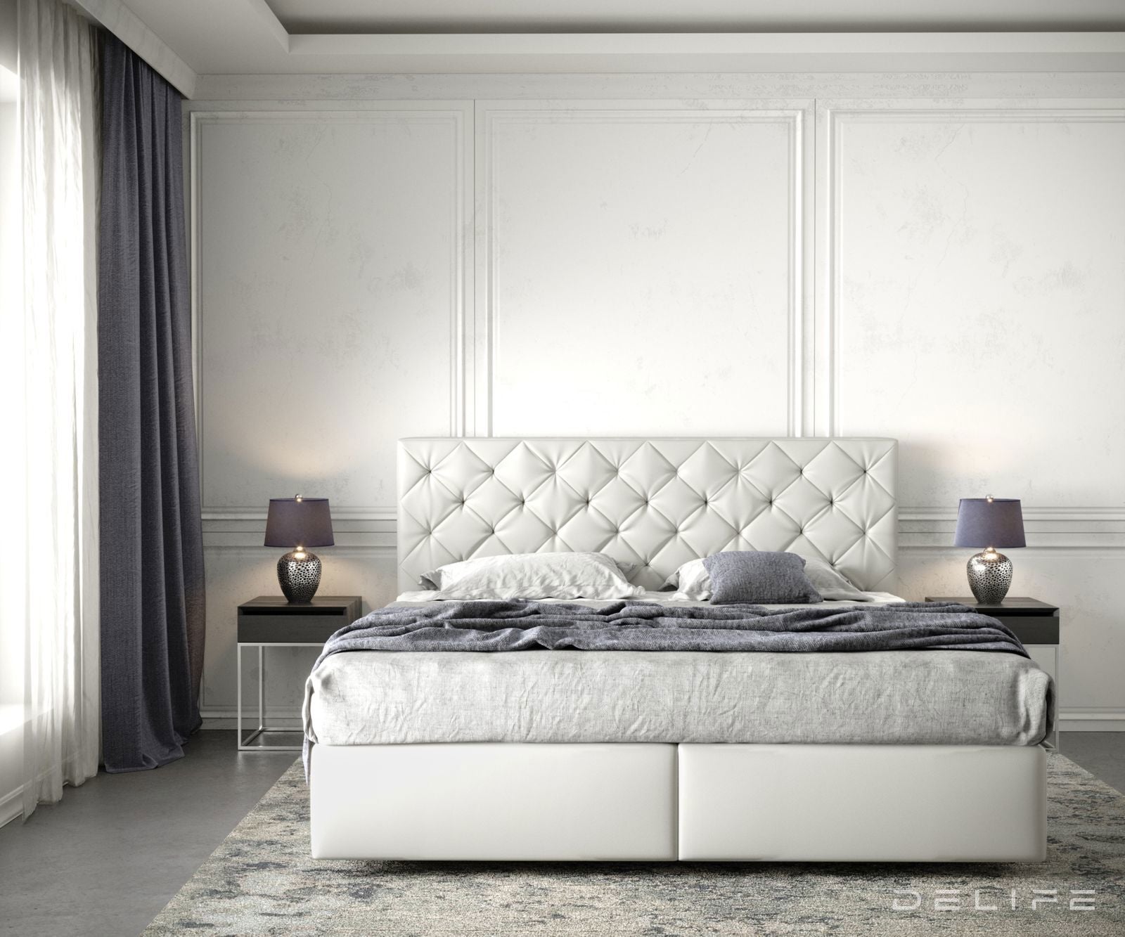 Box spring krevet Dream-Great s madracem i nadmadracem - Chesterfield prošiv - Umjetna koža