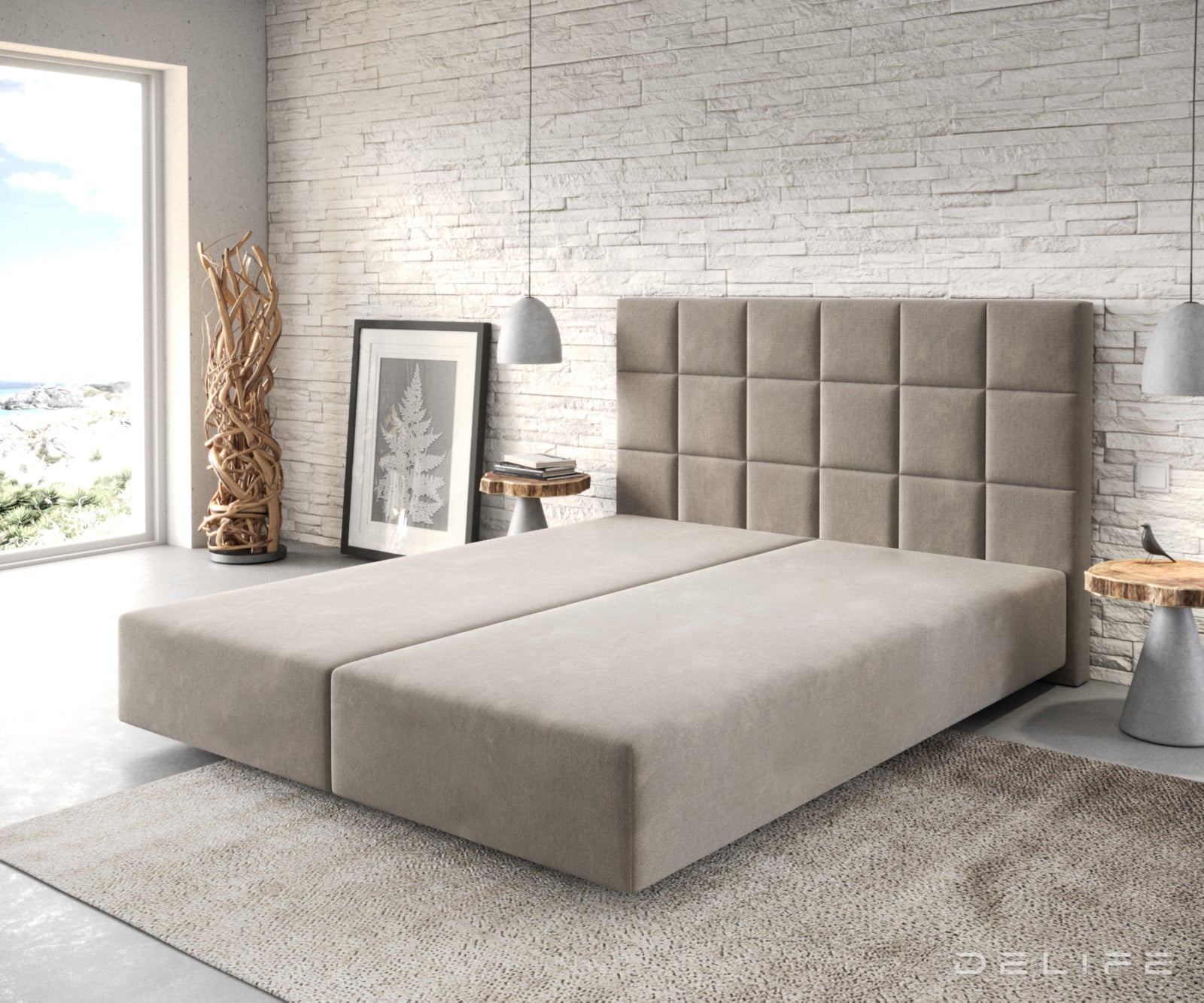 Box spring okvir Dream-Fine, Kvadratni prošiv - Mikrofibra