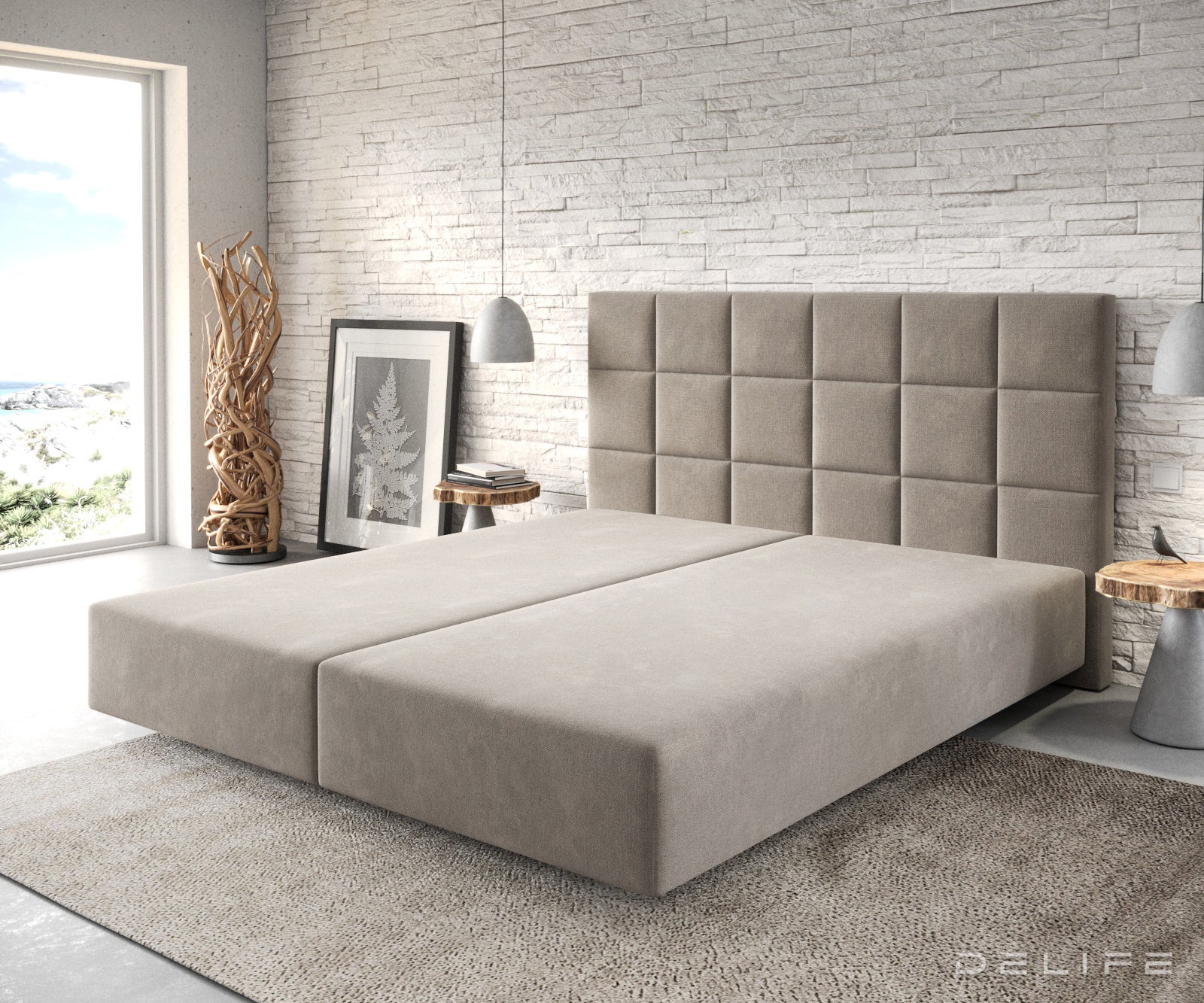 Box spring okvir Dream-Fine, Kvadratni prošiv - Mikrofibra