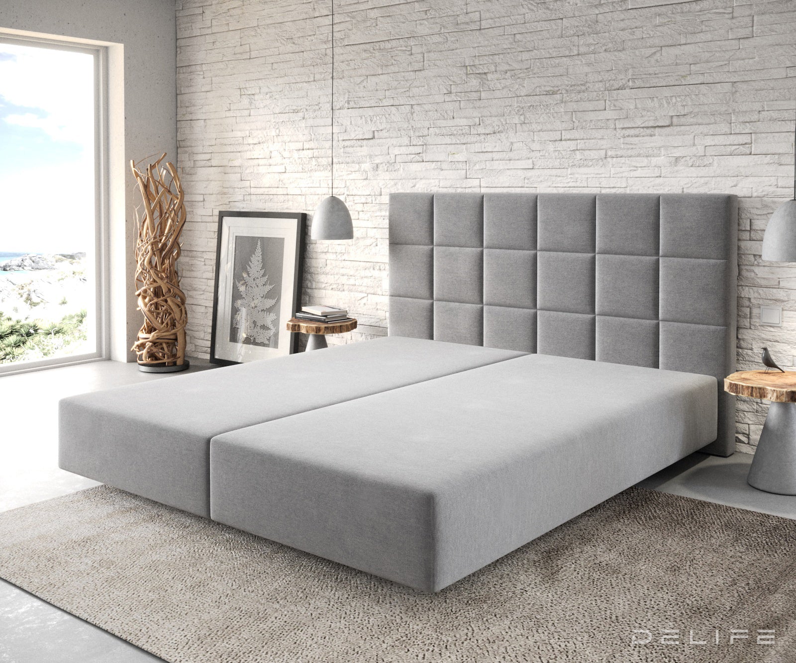 Box spring okvir Dream-Fine, Kvadratni prošiv - Mikrofibra