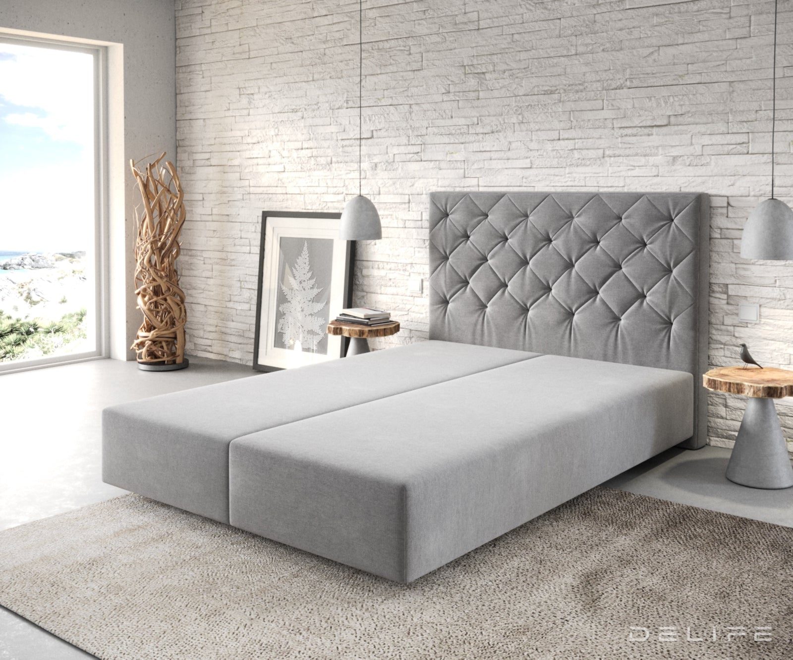 Box spring okvir Dream-Great, Chesterfield prošiv - Mikrofibra