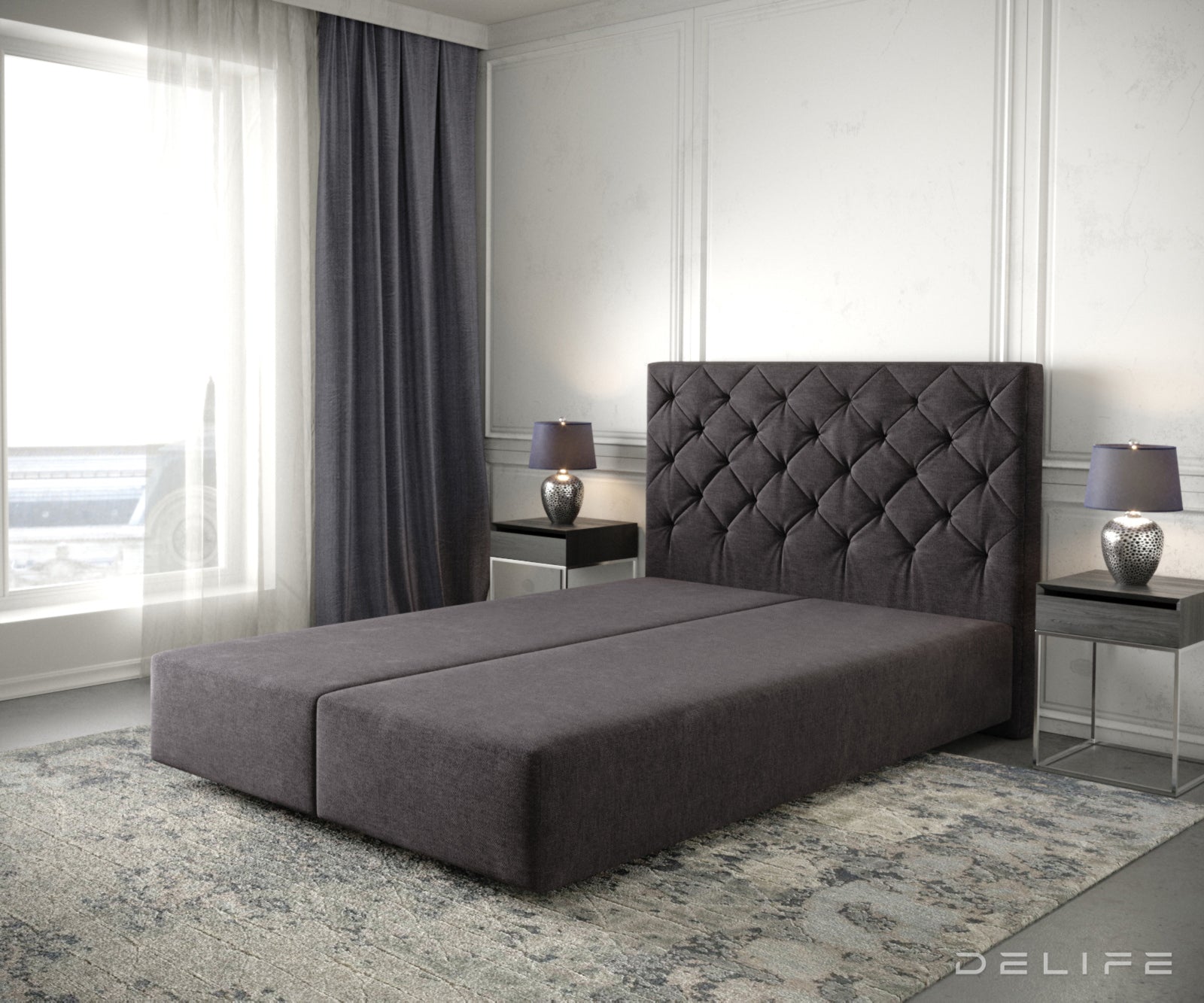 Box spring okvir Dream-Great, Chesterfield prošiv - Mikrofibra