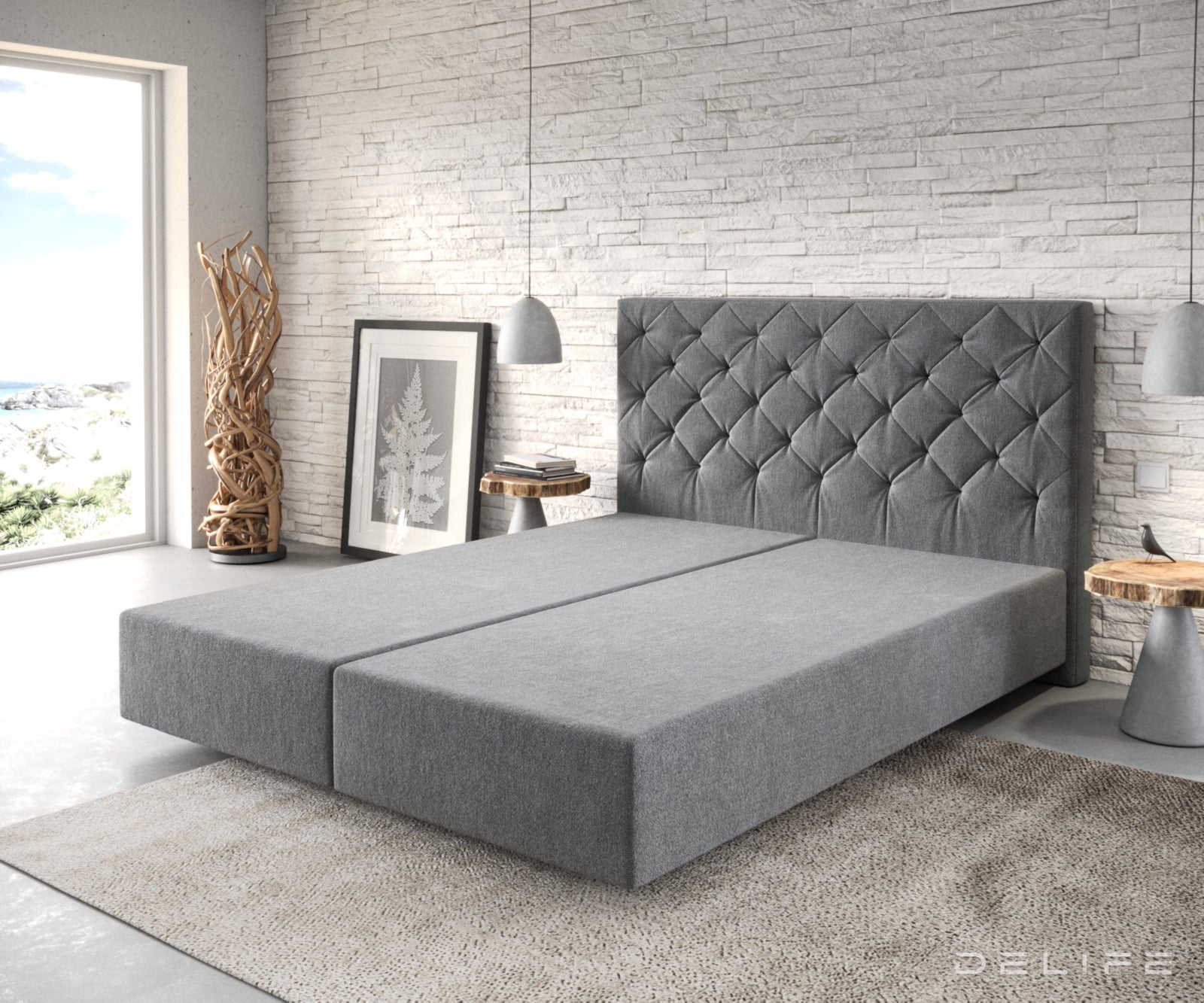 Box spring okvir Dream-Great, Chesterfield prošiv - Mikrofibra