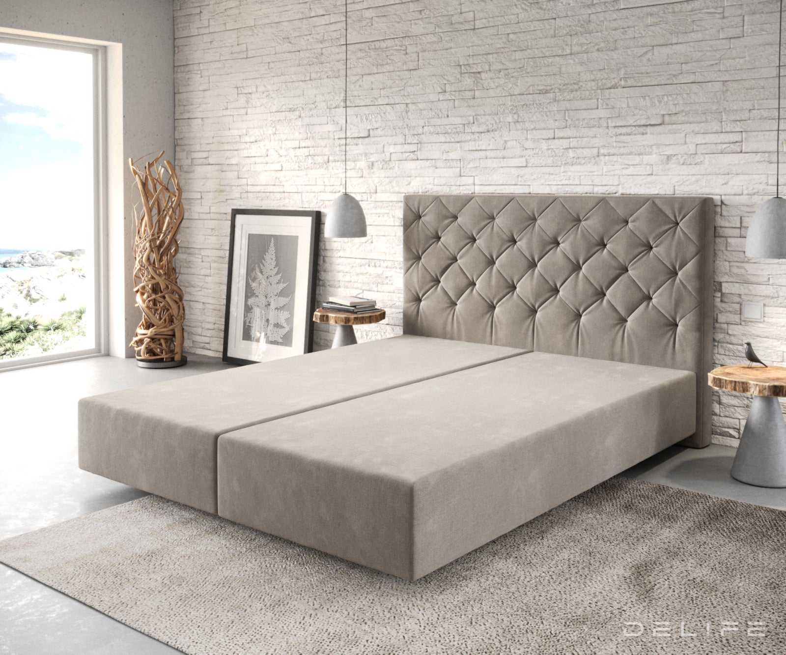 Box spring okvir Dream-Great, Chesterfield prošiv - Mikrofibra