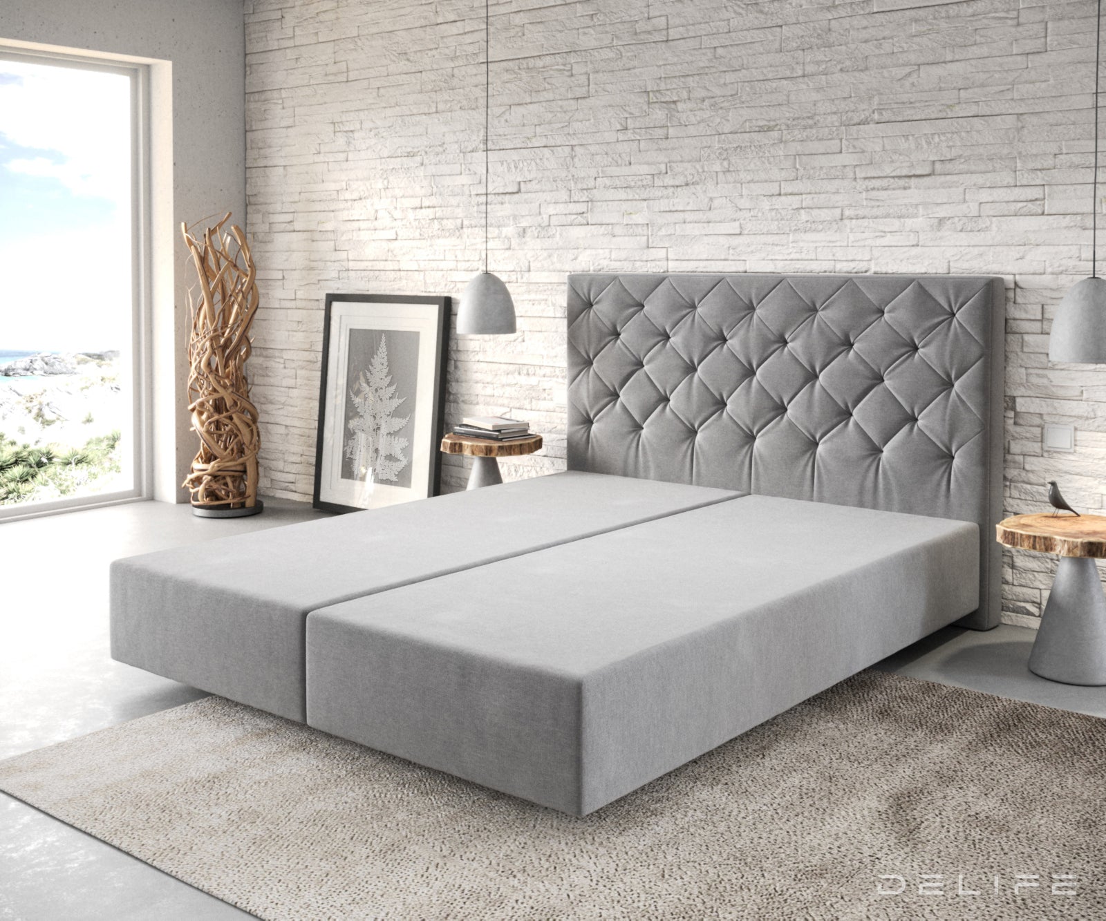 Box spring okvir Dream-Great, Chesterfield prošiv - Mikrofibra