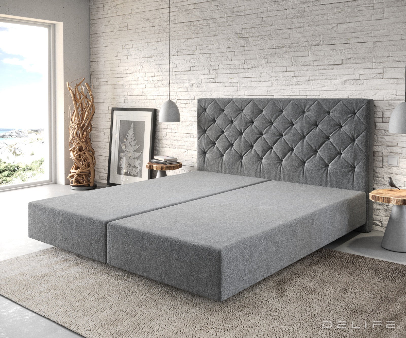 Box spring okvir Dream-Great, Chesterfield prošiv - Mikrofibra