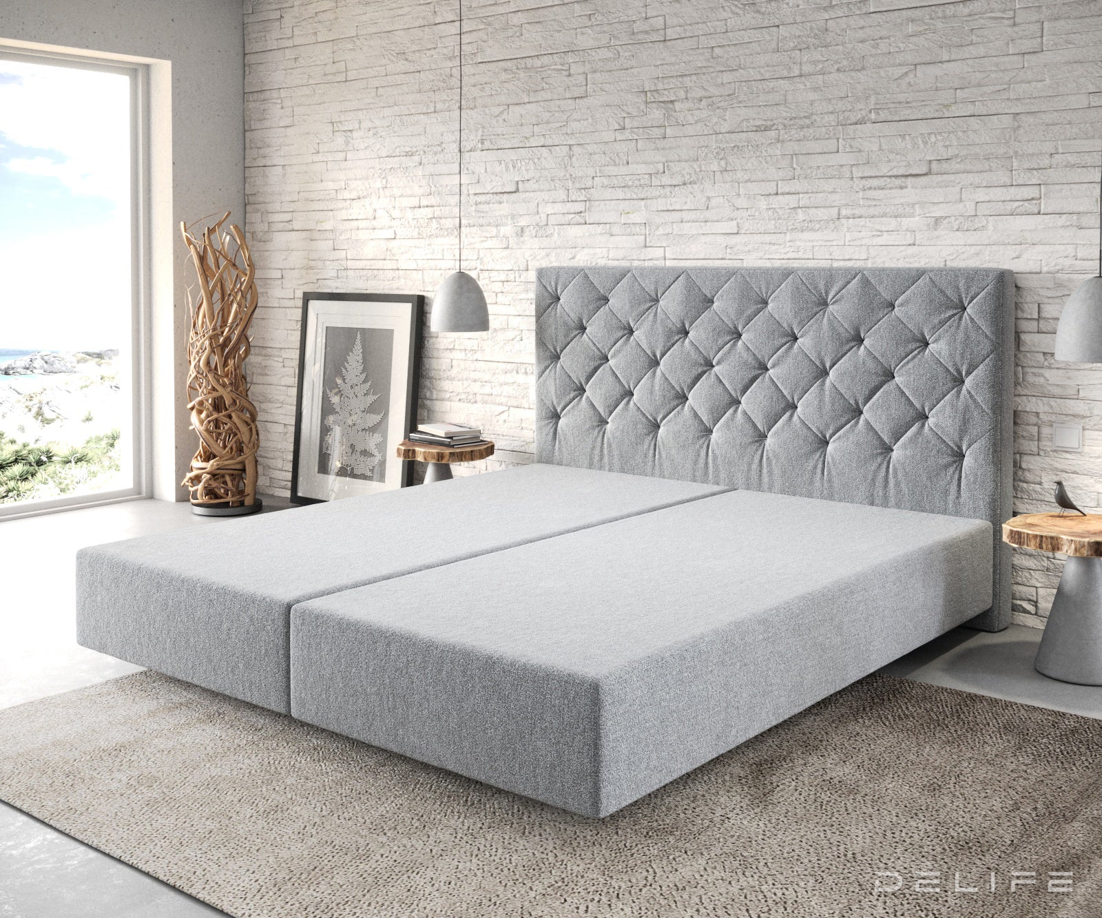 Box spring okvir Dream-Great, Chesterfield prošiv - Mikrofibra