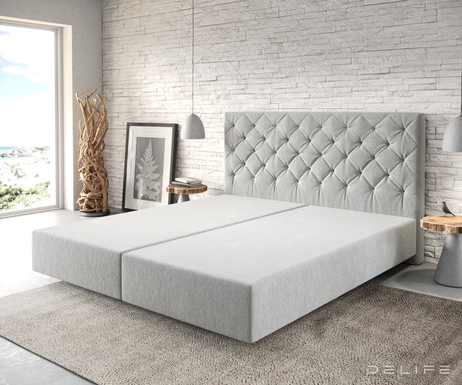 Box spring okvir Dream-Great, Chesterfield prošiv - Mikrofibra