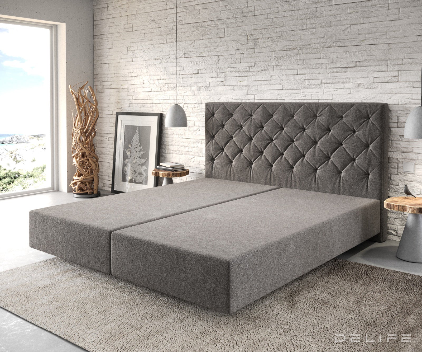Box spring okvir Dream-Great, Chesterfield prošiv - Mikrofibra