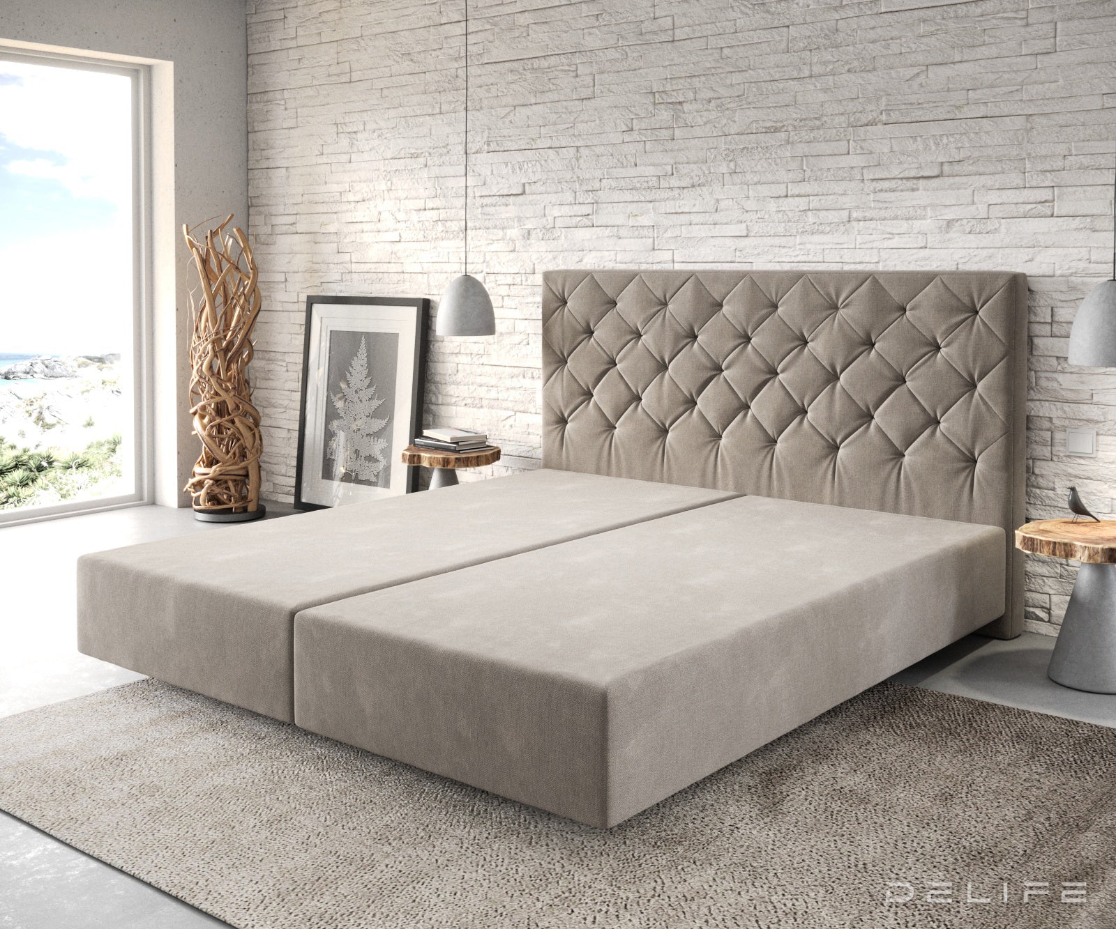 Box spring okvir Dream-Great, Chesterfield prošiv - Mikrofibra