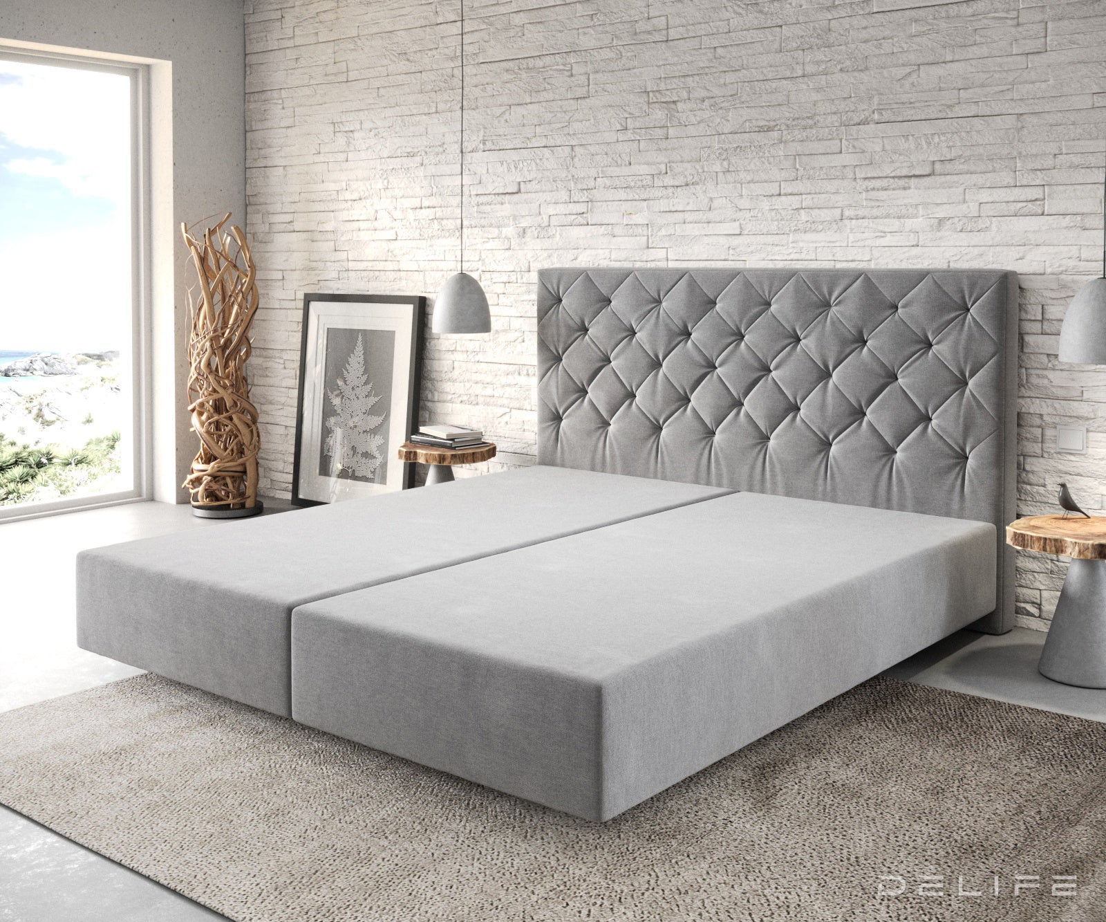 Box spring okvir Dream-Great, Chesterfield prošiv - Mikrofibra