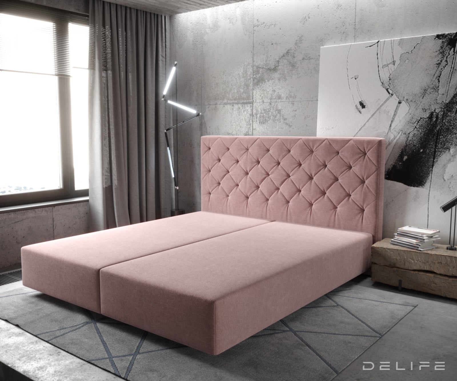 Box spring okvir Dream-Great, Chesterfield prošiv - Mikrofibra