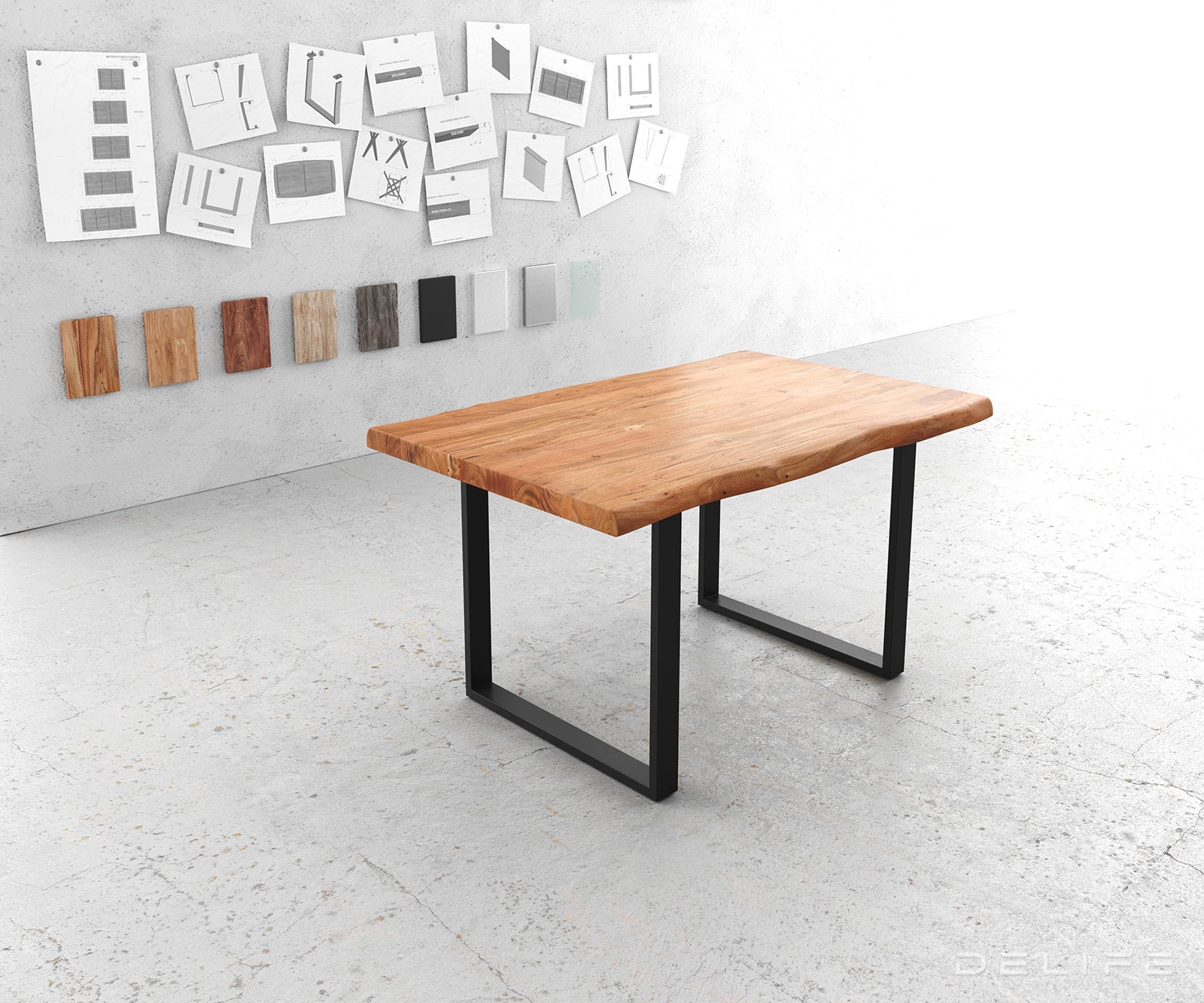 Blagovaonski stol Edge, Materijal: Bagrem, Debljina ploče: 5,5cm