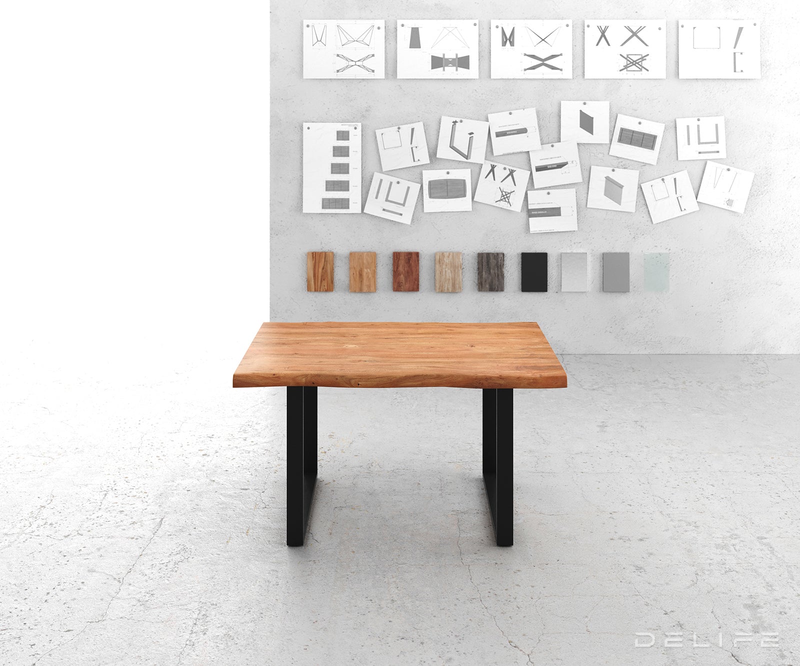 Blagovaonski stol Edge, Materijal: Bagrem, Debljina ploče: 5,5cm