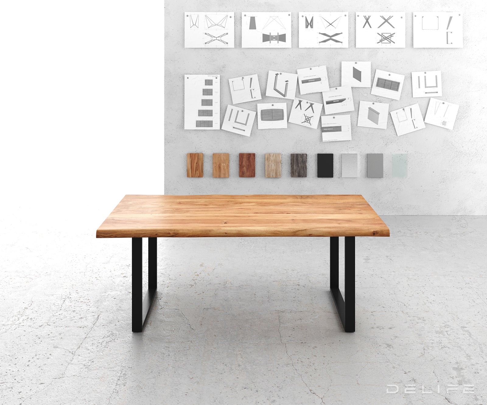 Blagovaonski stol Edge, Materijal: Bagrem, Debljina ploče: 5,5cm